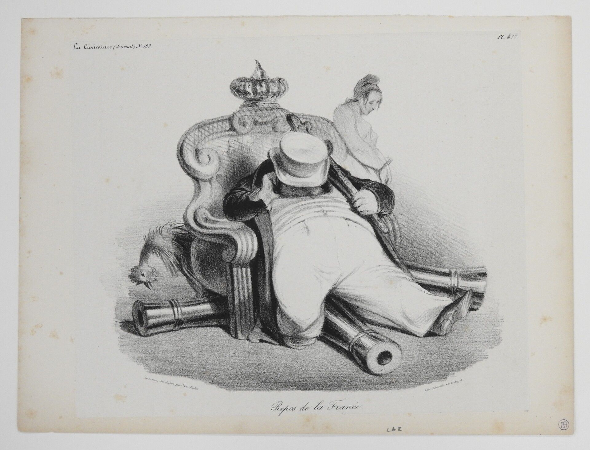 Null Honoré DAUMIER (1808-1879) : Repos de la France. Lithographie imprimée par &hellip;