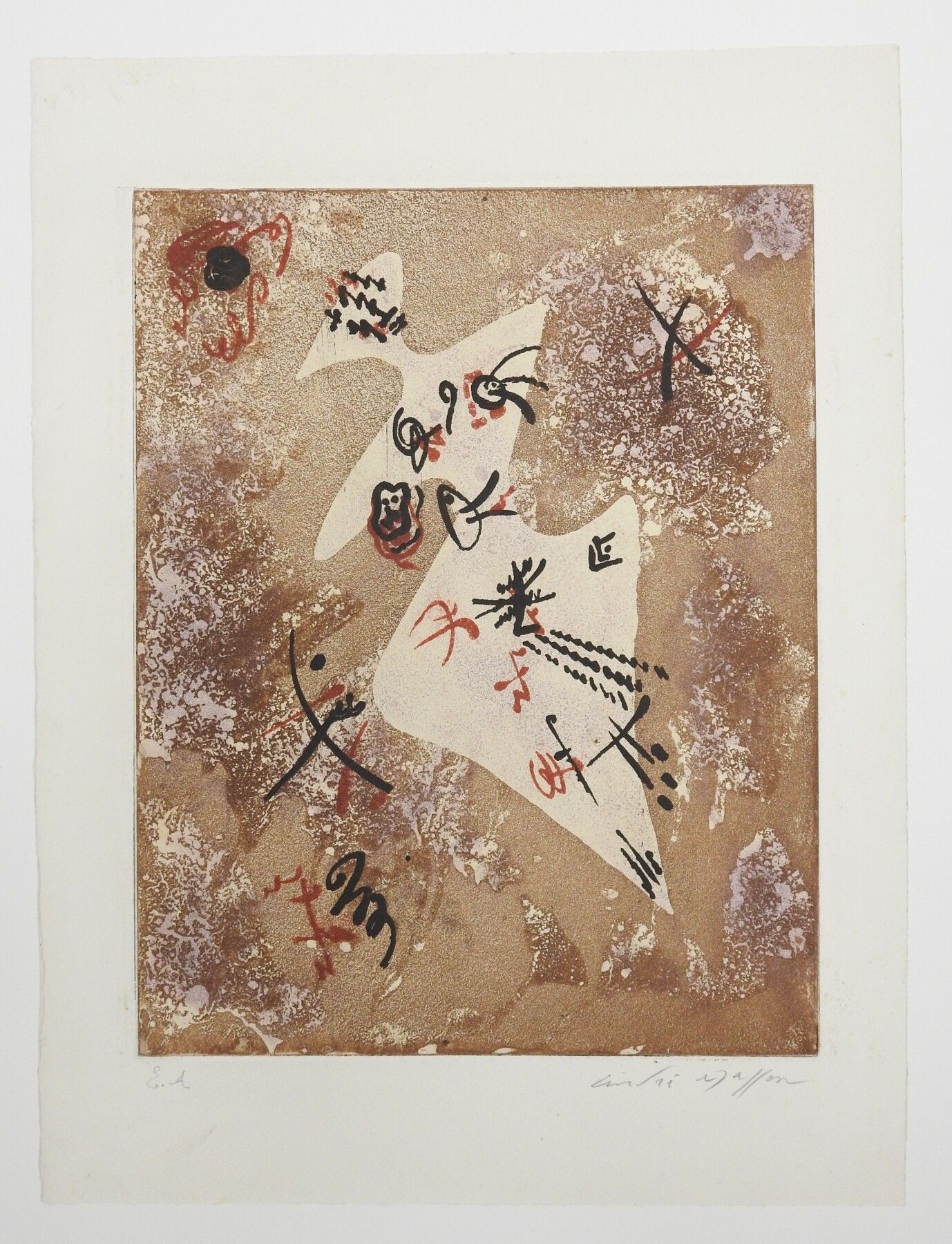 Null 安德烈-马松（1896-1987）：星座女人。1958.蚀刻和水印。右下方有签名。艺术家的证明。43,5 x 3厘米。