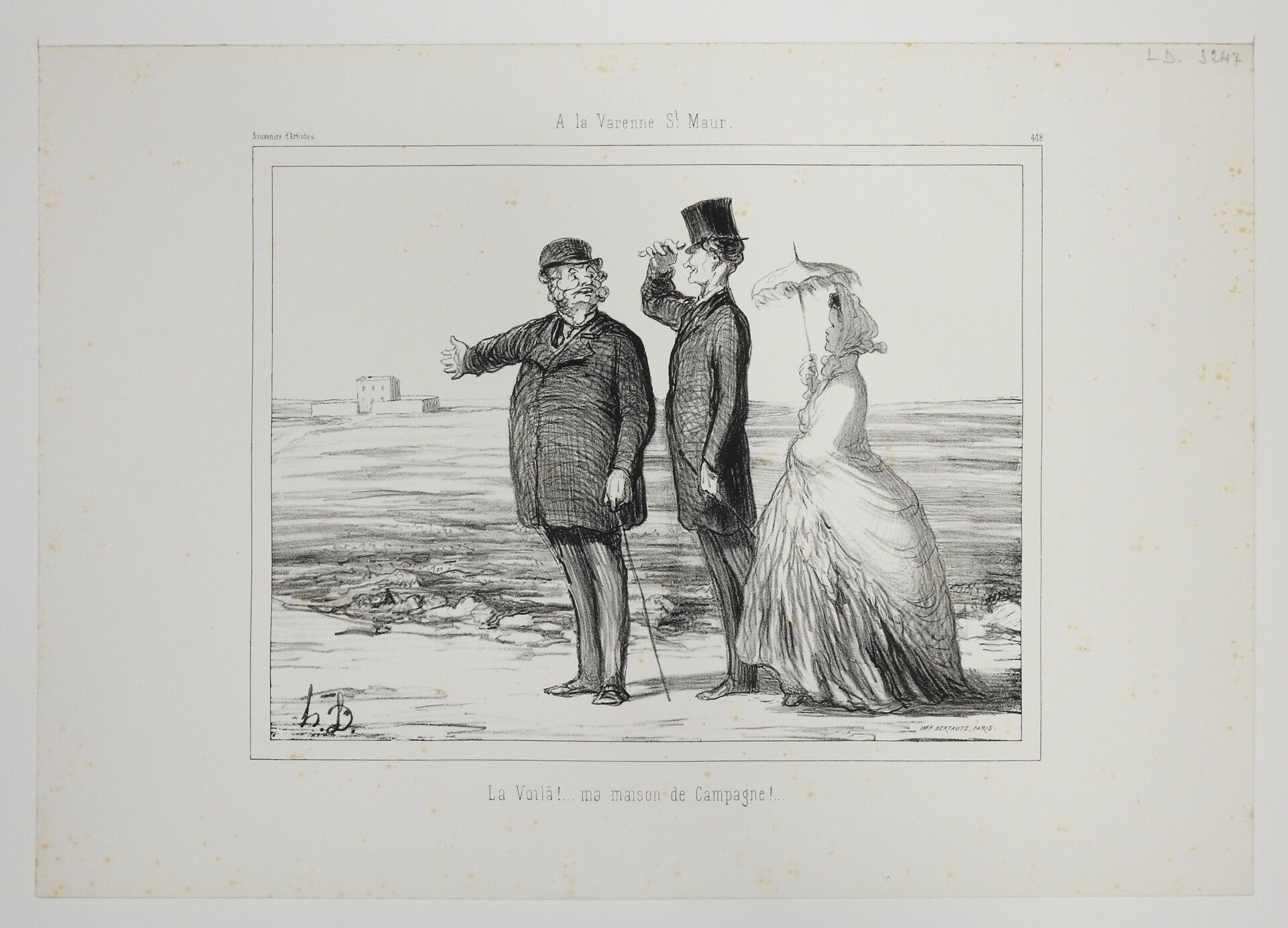 Null Honoré DAUMIER (1808-1879) : There! My country house! Lithograph. Printed b&hellip;