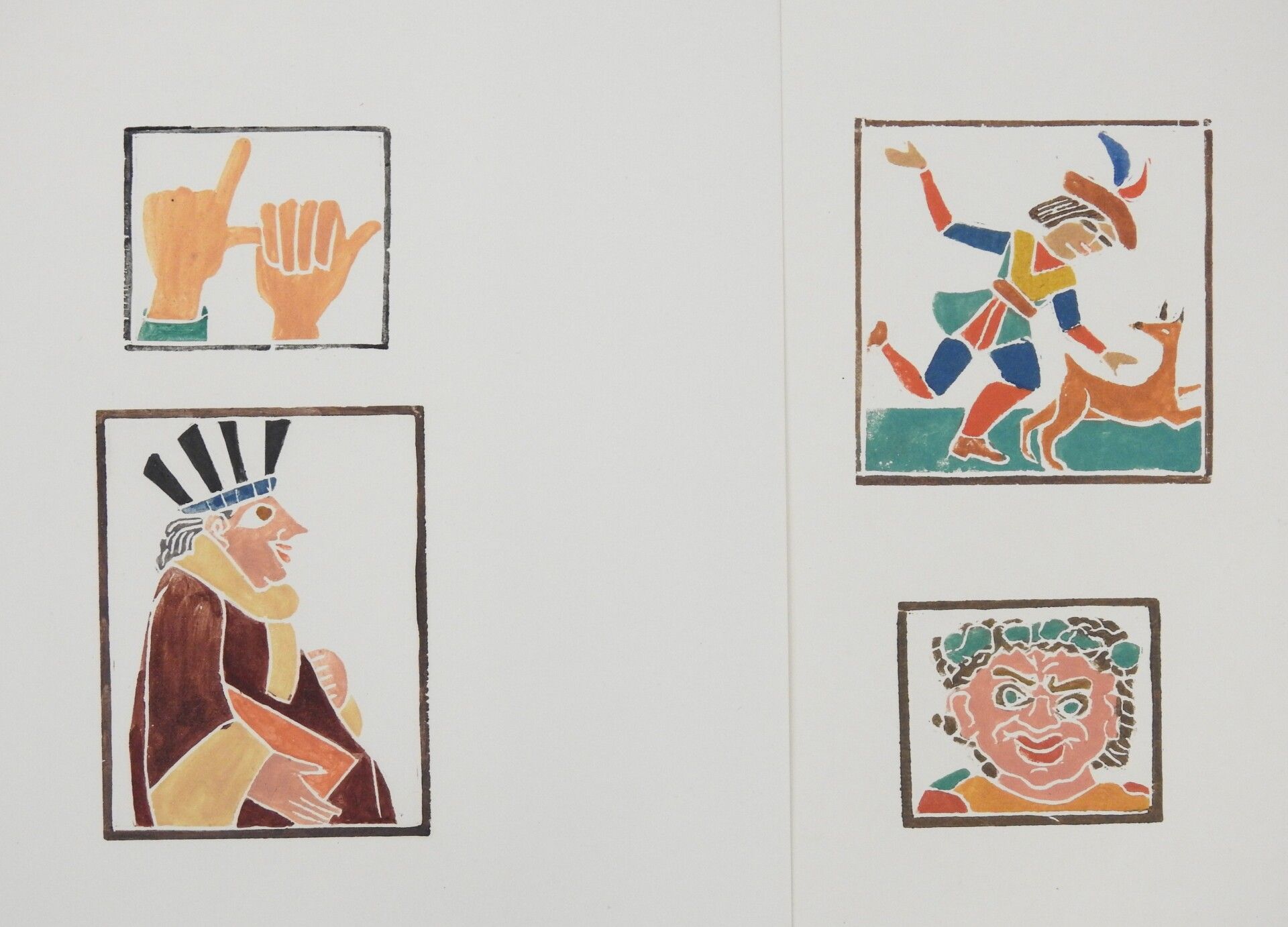 Null 安德烈-德兰（1880-1954）：一套四幅小版画，出自《潘塔格鲁尔》一书。两页四幅木刻画。第116、78、143和149页，34 x 27.5厘米。