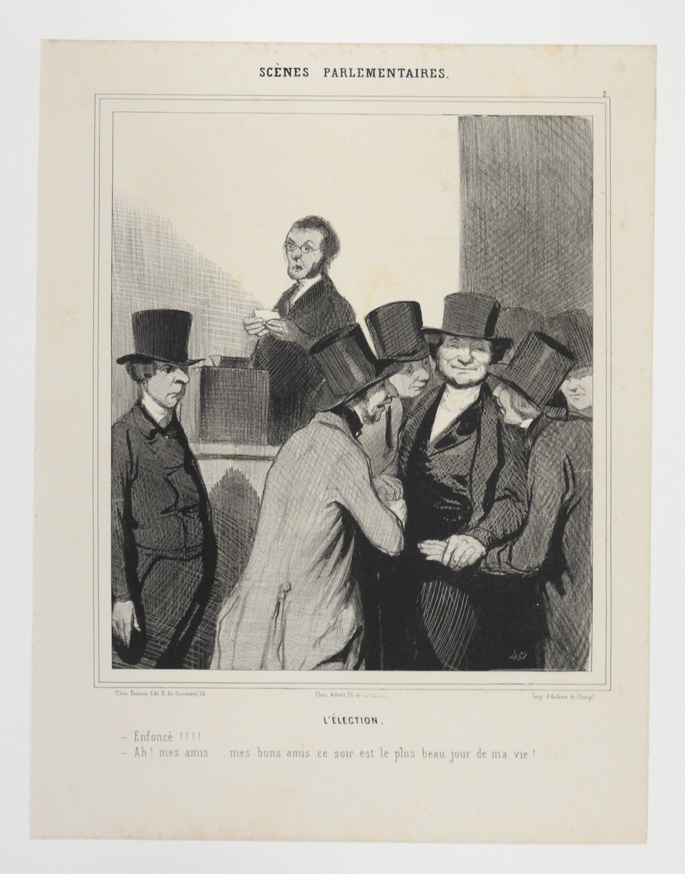 Null Honoré DAUMIER (1808-1879): The election. Lithograph. Printed by Aubert. Pl&hellip;