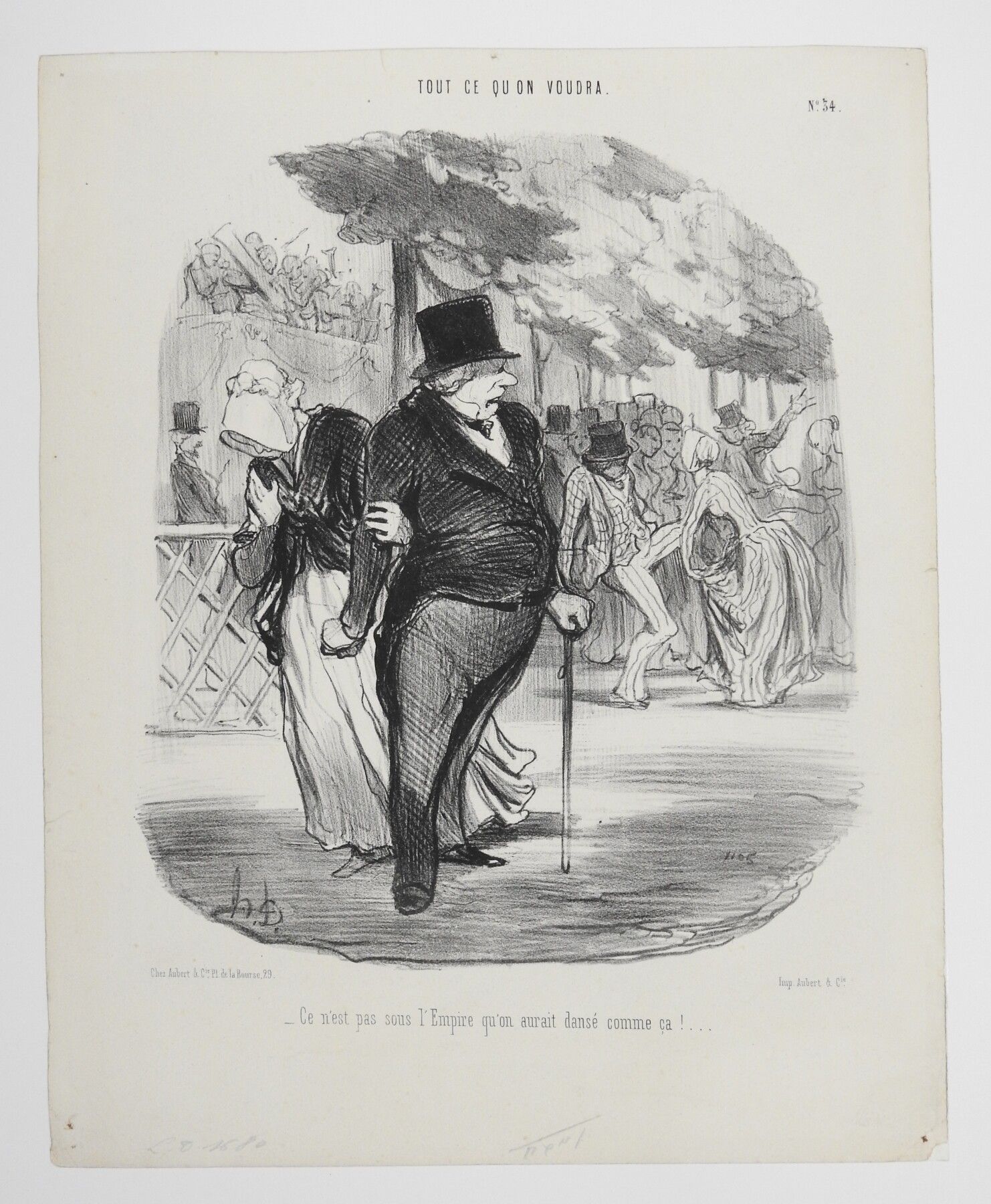 Null Honoré DAUMIER (1808-1879) : ¡No es bajo el imperio que hubiéramos bailado &hellip;