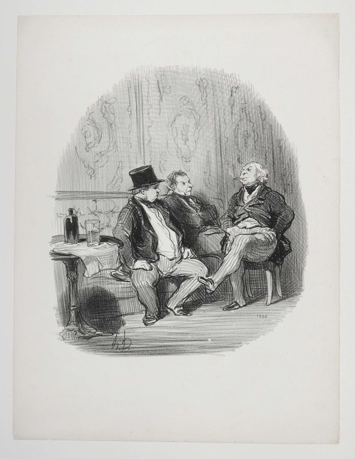 Null Honoré DAUMIER (1808-1879): 在沙发上处理俄罗斯问题。石版画。 发表于1853年4月11日。第1种状态的证明在2.36 x &hellip;