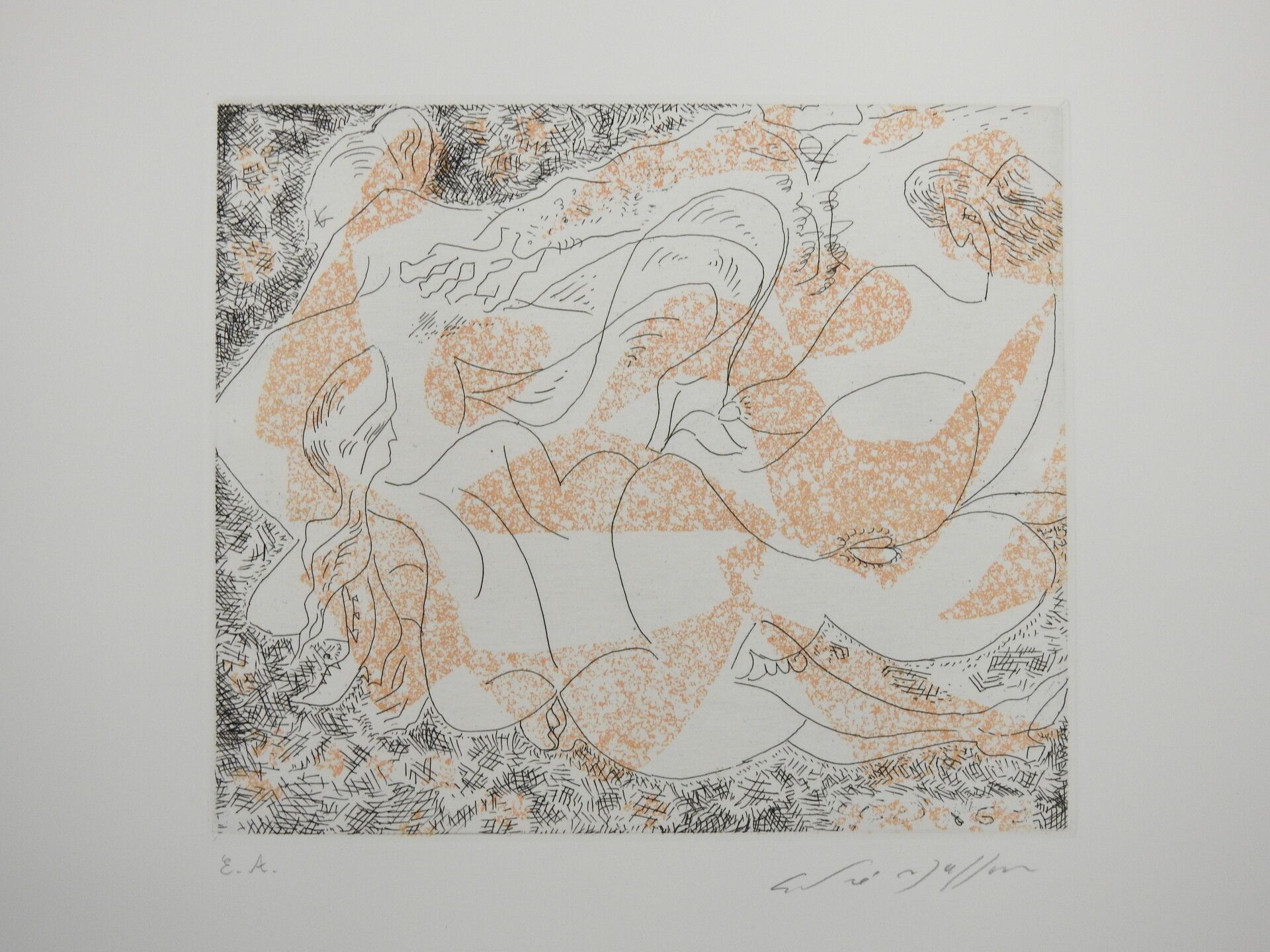 Null André MASSON (1896-1987): Assembly of women. 1966. Etching and aquatint. Si&hellip;