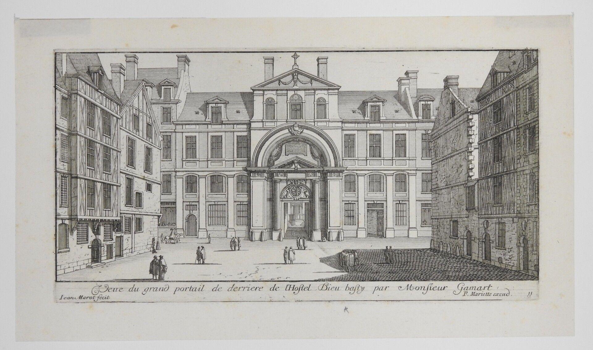 Null Jean MAROT and Pierre MARIETTE: View of the great back gate of the Hôtel Di&hellip;