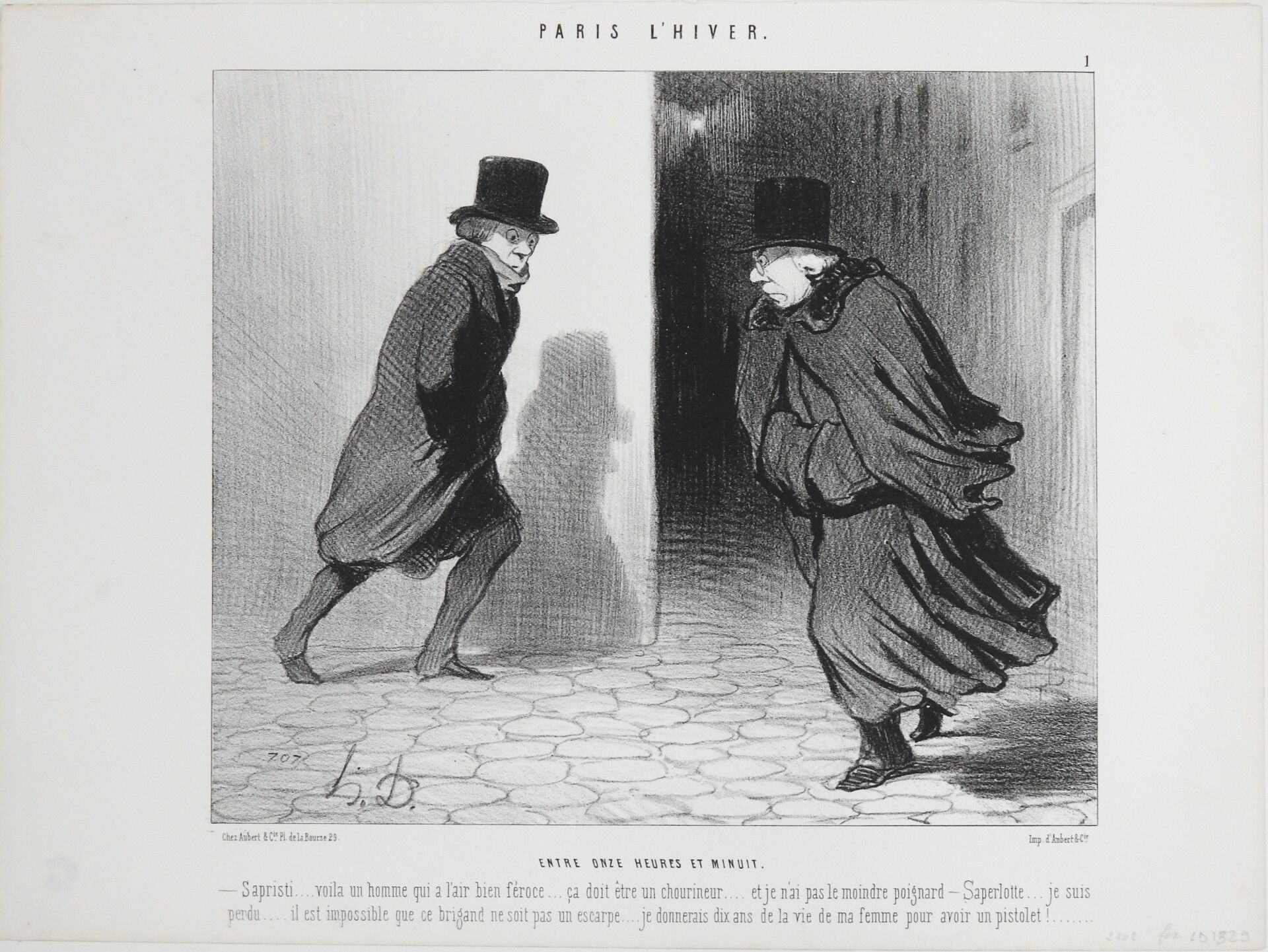 Null 
Honoré DAUMIER (1808-1879): Between Eleven and Midnight. Lithograph. Print&hellip;
