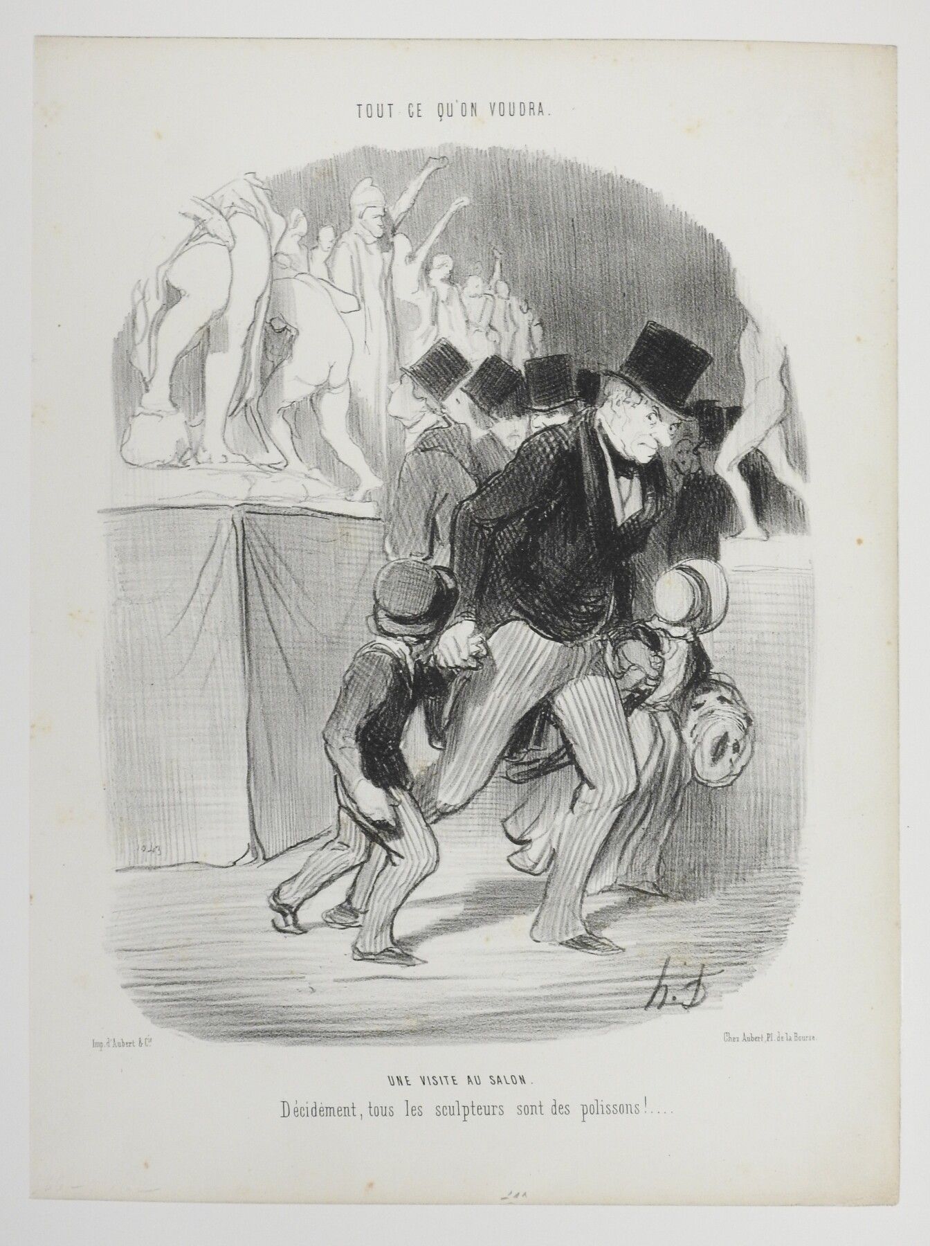 Null Honoré DAUMIER (1808-1879) : Une visite au salon. Lithographie. Imprimé Par&hellip;