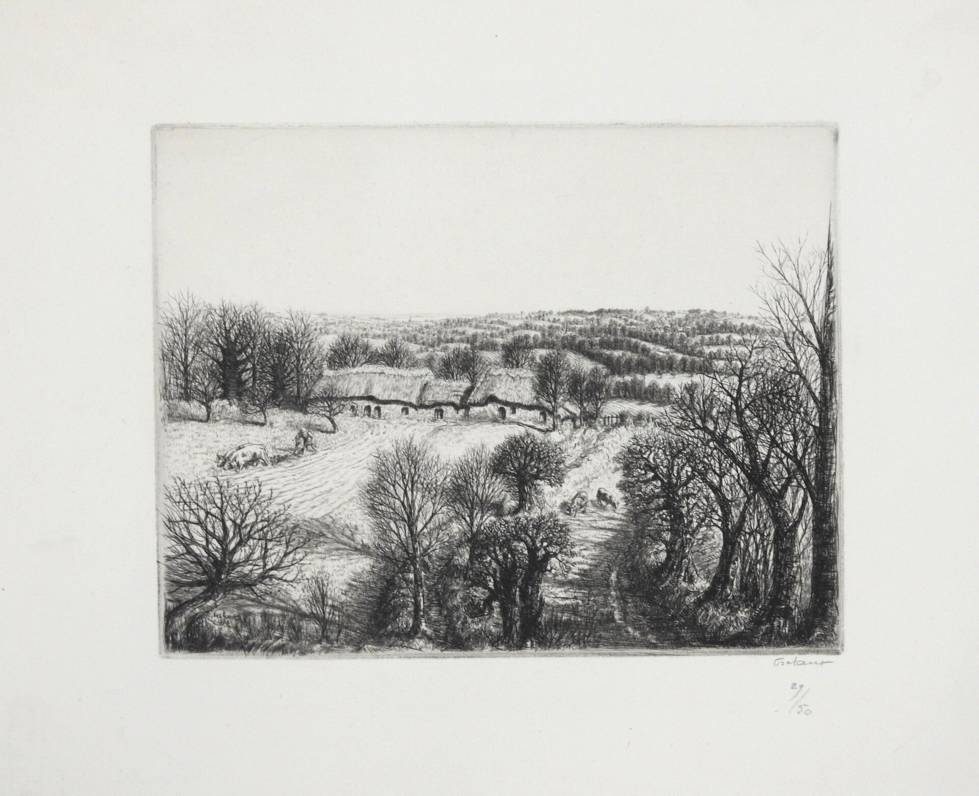 Null Jean FRELAUT (1879-1954) : The valley. Etching. Signed lower right and numb&hellip;