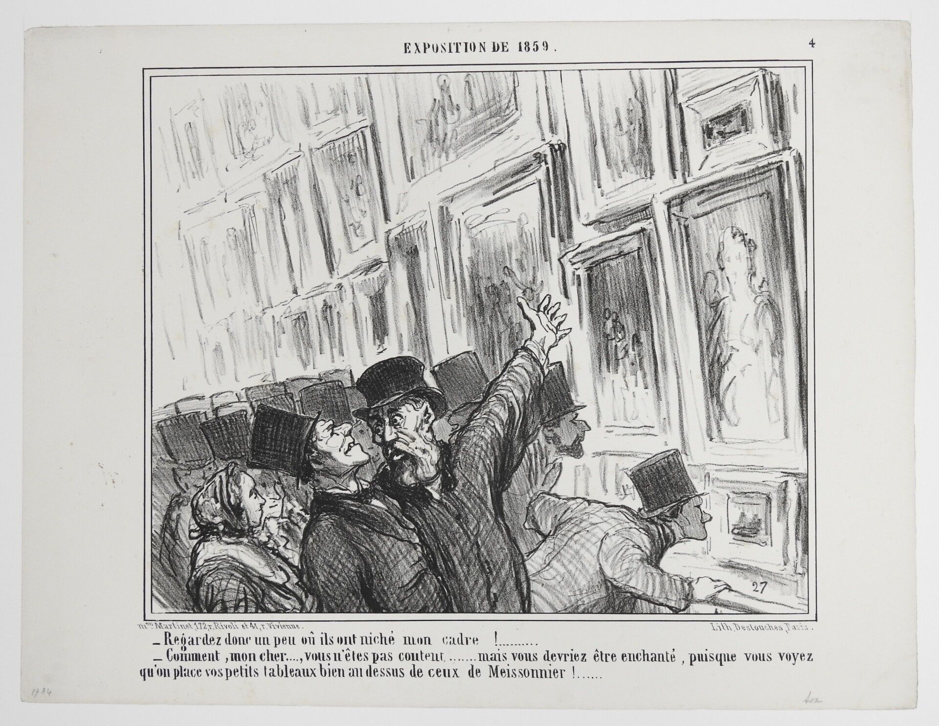 Null Honoré DAUMIER (1808-1879) : 看看他们把我的画框弄到哪里去了！......石版画由Destouches印刷。图版4 185&hellip;