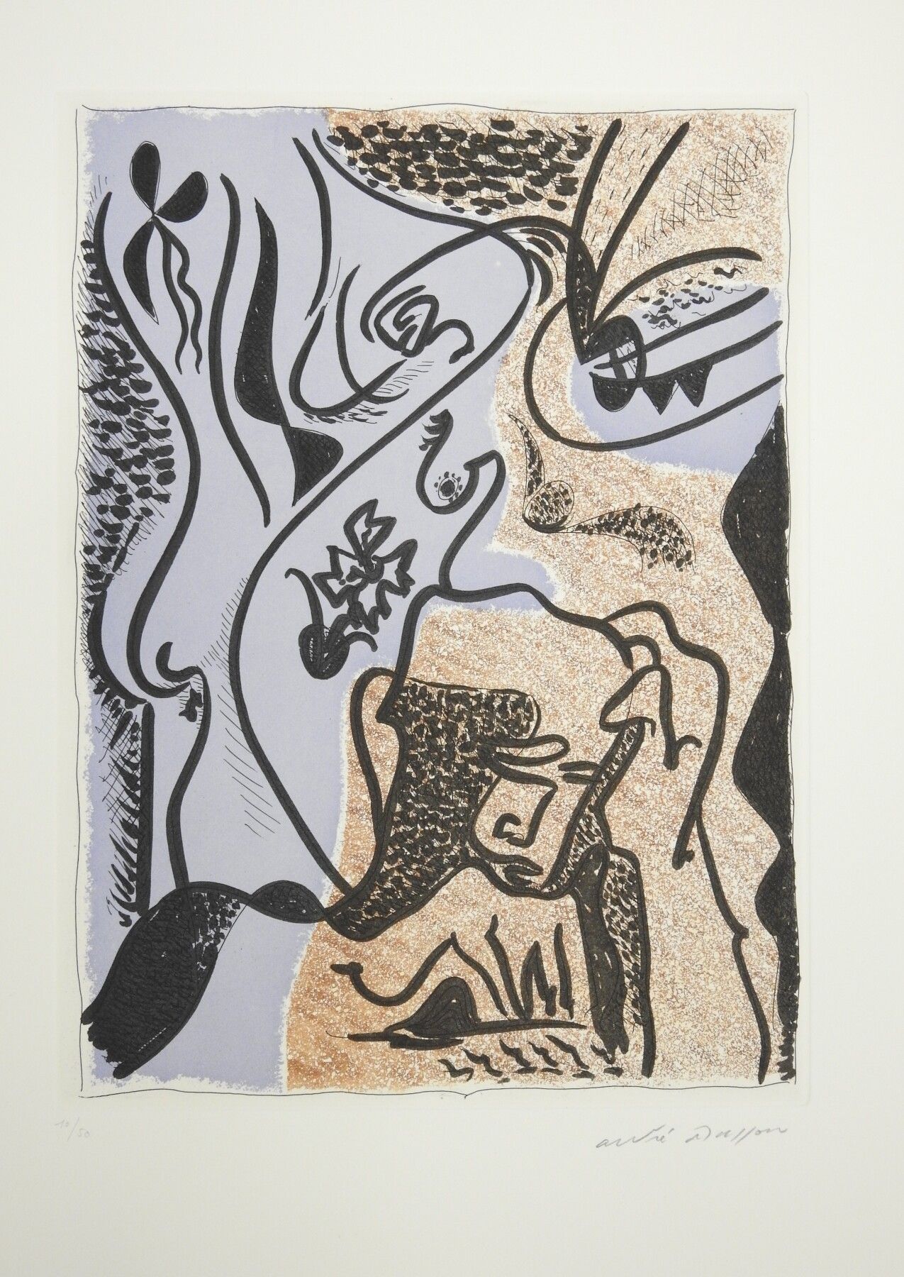 Null 安德烈-马松（1896-1987）：情色主义者。1979.蚀刻和水印。右下方有签名。左边的编号是10/50，52 x 38 cm。