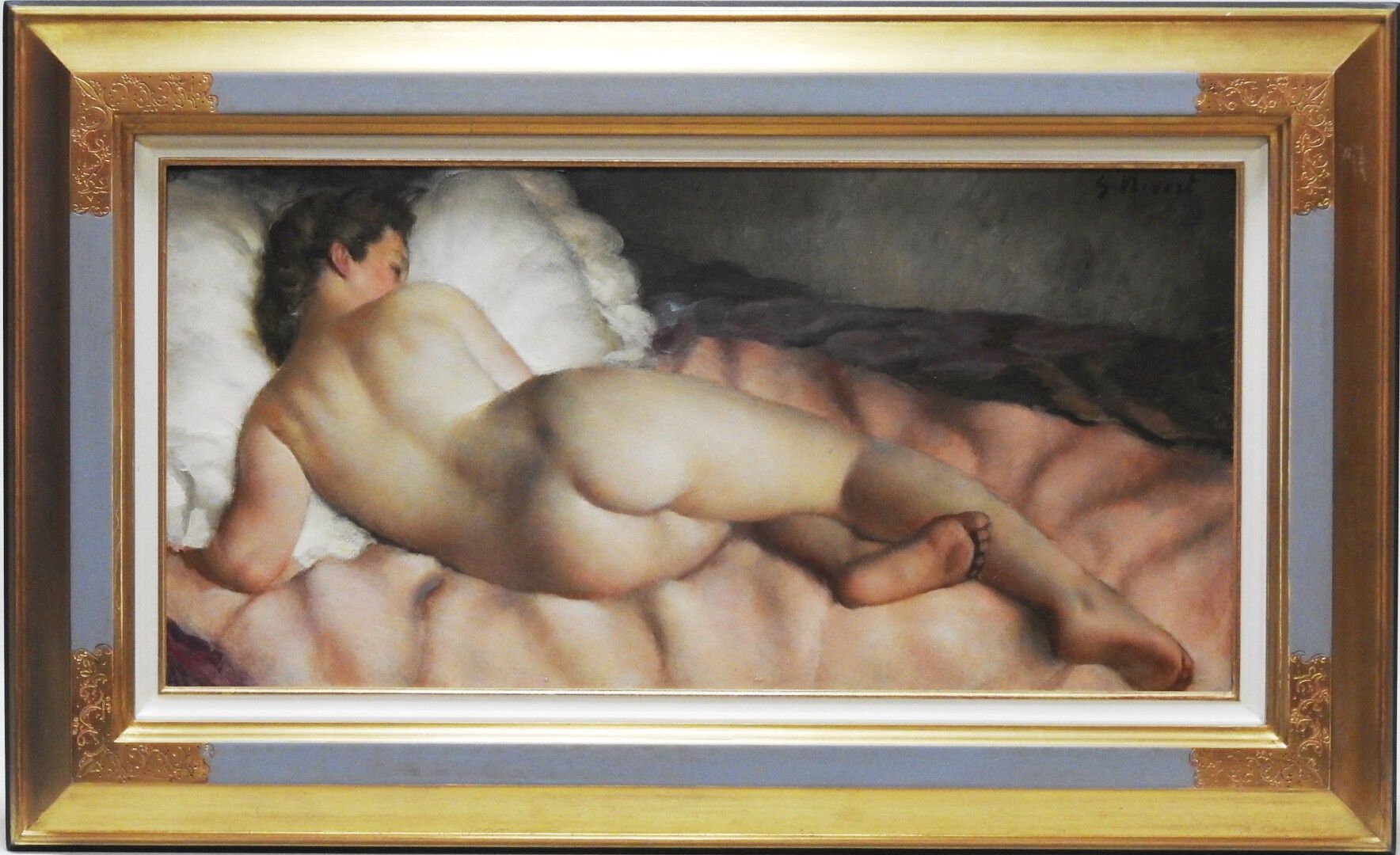 Null Georgette NIVERT - 20世纪

躺着的裸体

右上角有签名的Isorel油画

40 x 80厘米