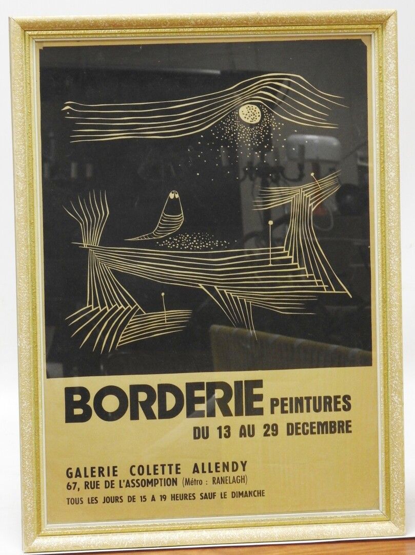 Null 12月13日至29日在科莱特-阿伦迪画廊举办的展览《BORDERIE》的海报。

59 x 40 cm at sight

上角的小事故