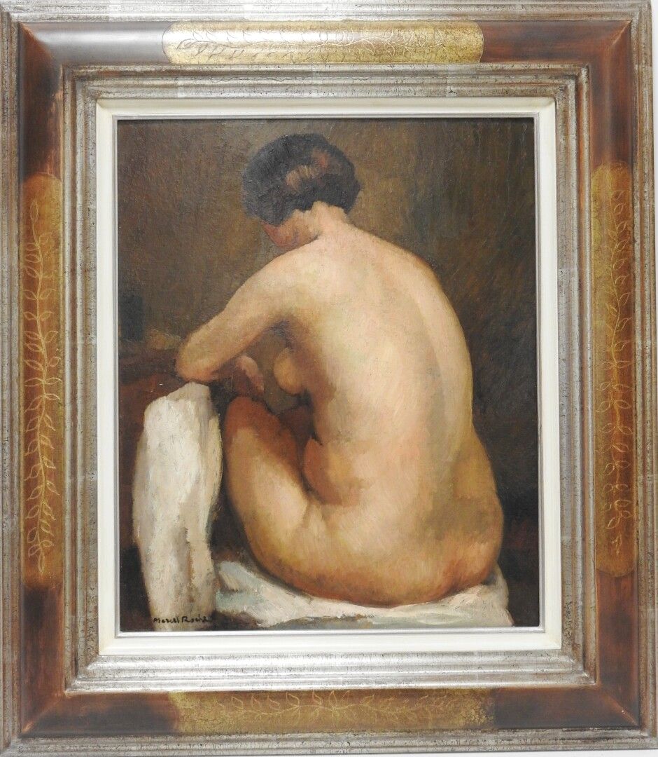 Null 马塞尔-罗歇 (1890 - 1959)

从后面看裸体

纸板上的油画，左下方有签名

57 x 47 厘米