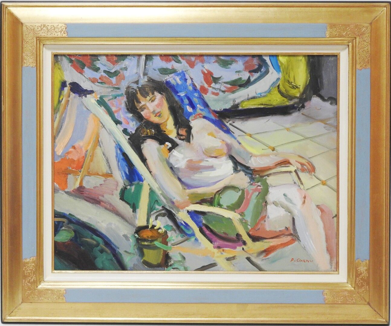 Null Pierre CORNU (1895 - 1996)

午睡的时候

布面油画，右下角有签名

50.5 x 65 cm