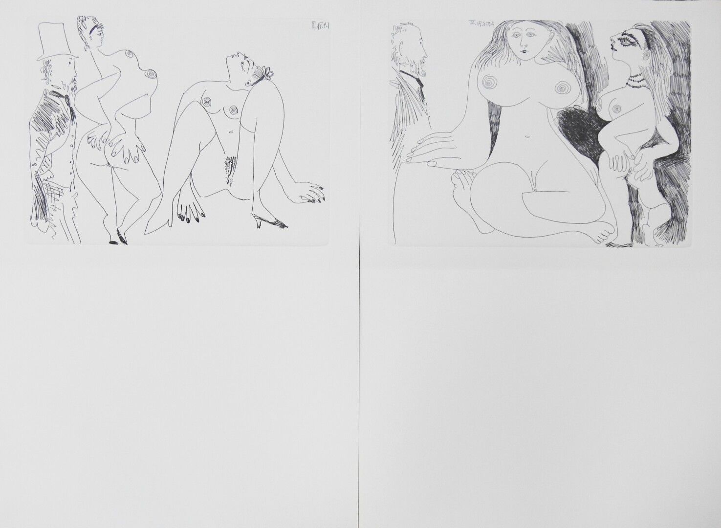 Null 巴勃罗-皮卡索（1881-1973），经过

两个情色场景的交汇 - 1971年

黑色刻字

20.5 x 27 厘米。在板材中

书目：巴黎Imp&hellip;