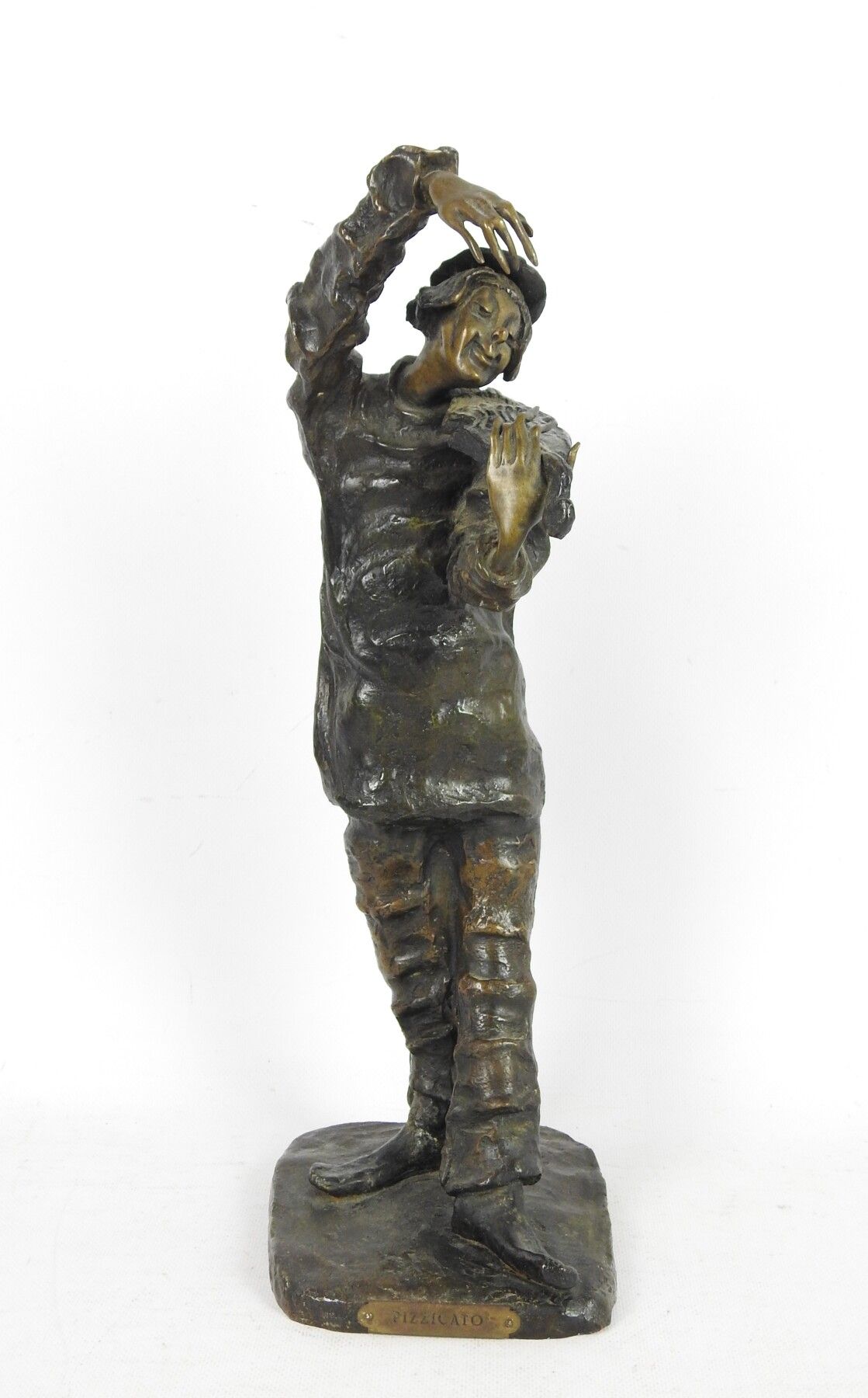 Null Yvette LAMOUREUX (XX-XXI) : Pizzicato. Bronze with patina. Signed. Proof nu&hellip;