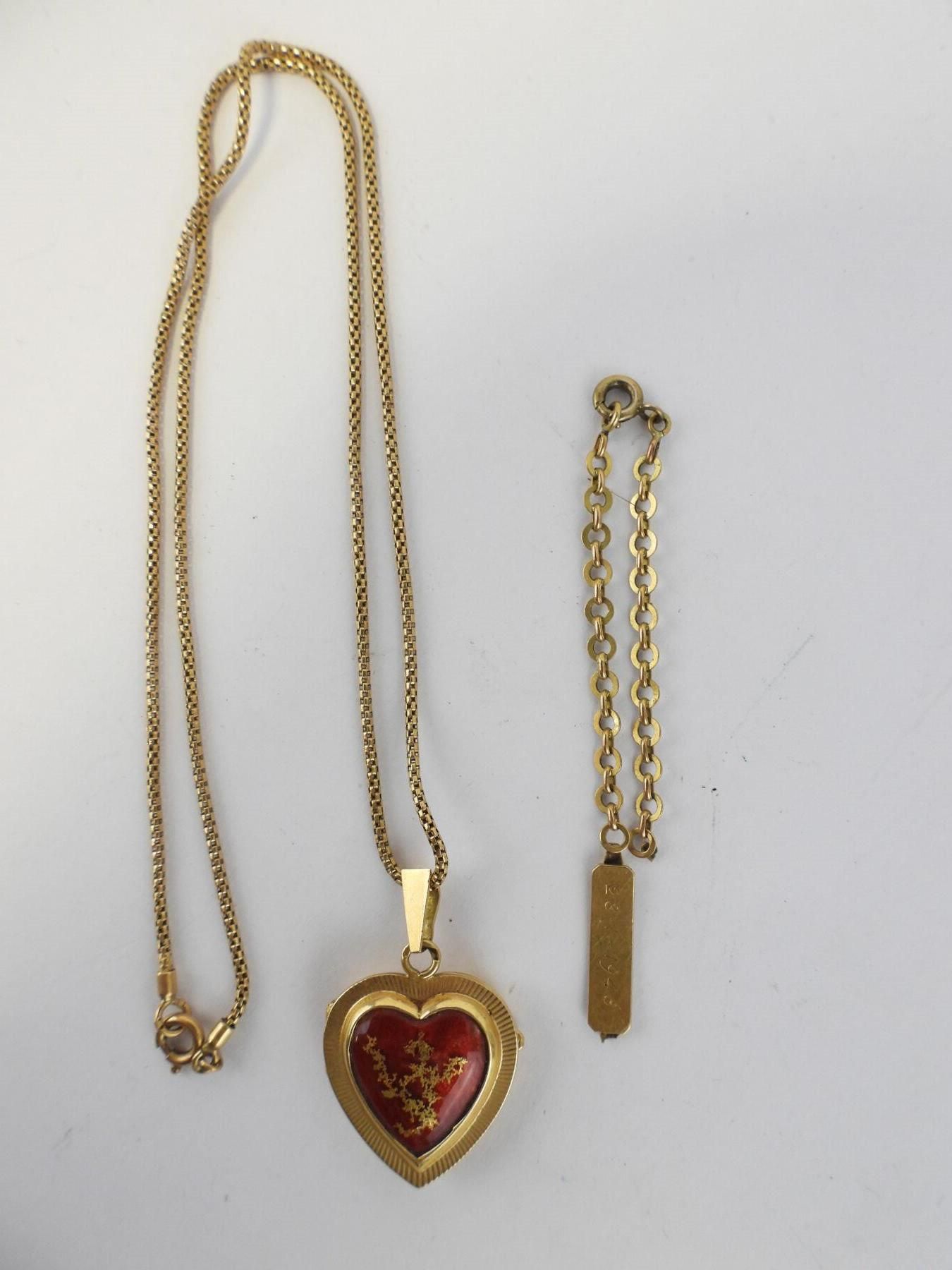 Null CATENA in oro giallo 18 K (750°/°°) e portafoto a forma di cuore Ciondolo i&hellip;
