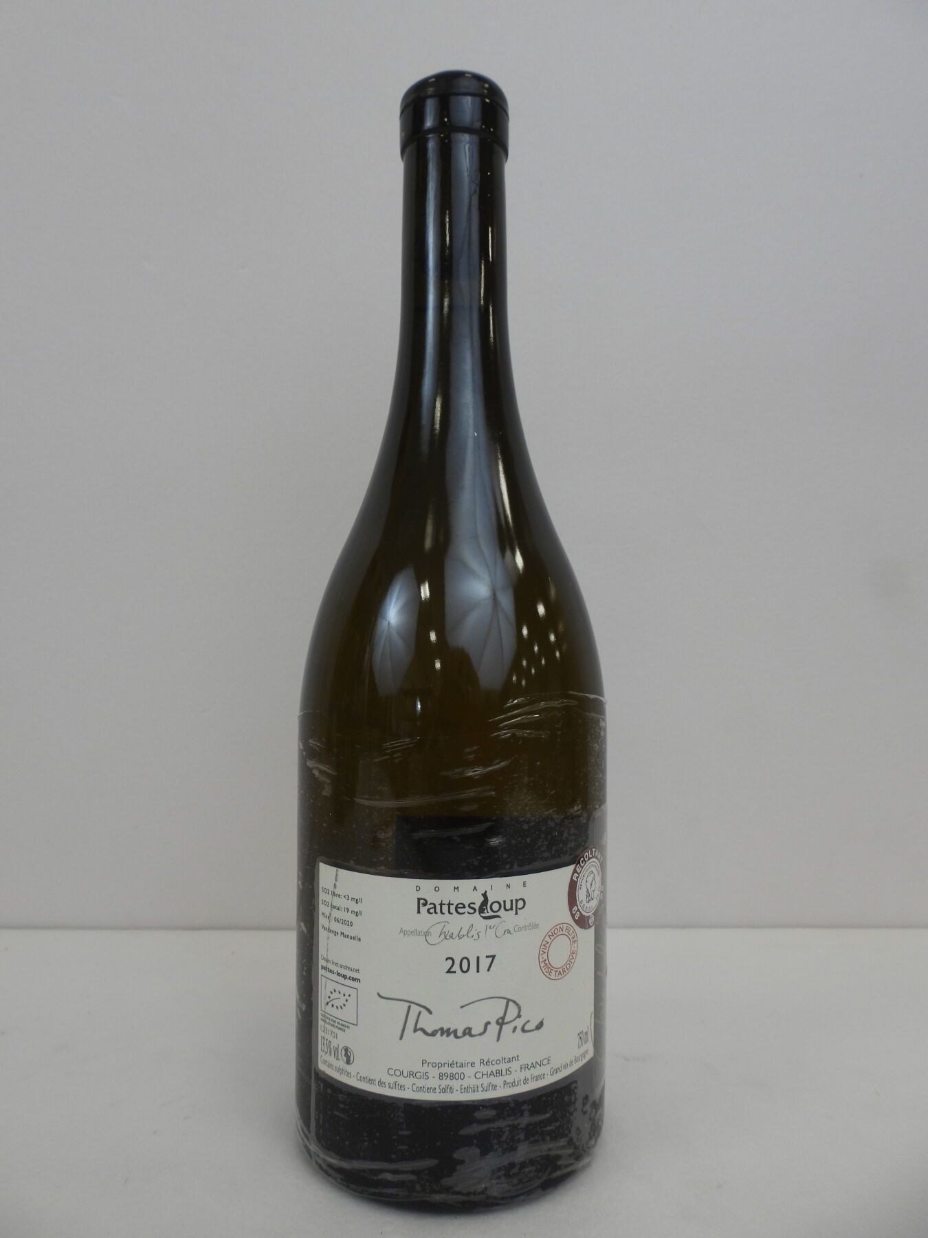Null 1 bouteille Chablis Bio Butteaux Pattes de Loup. 2017