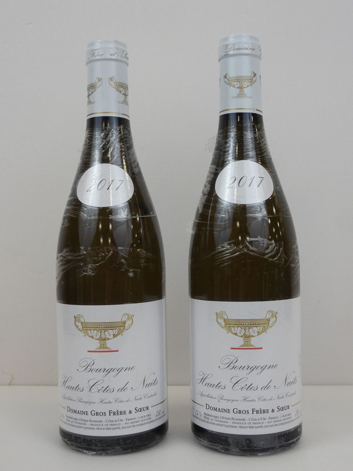 Null 2瓶Bourgogne Hautes Cotes de Nuits Blanc Gros Frère et Soeur。2017