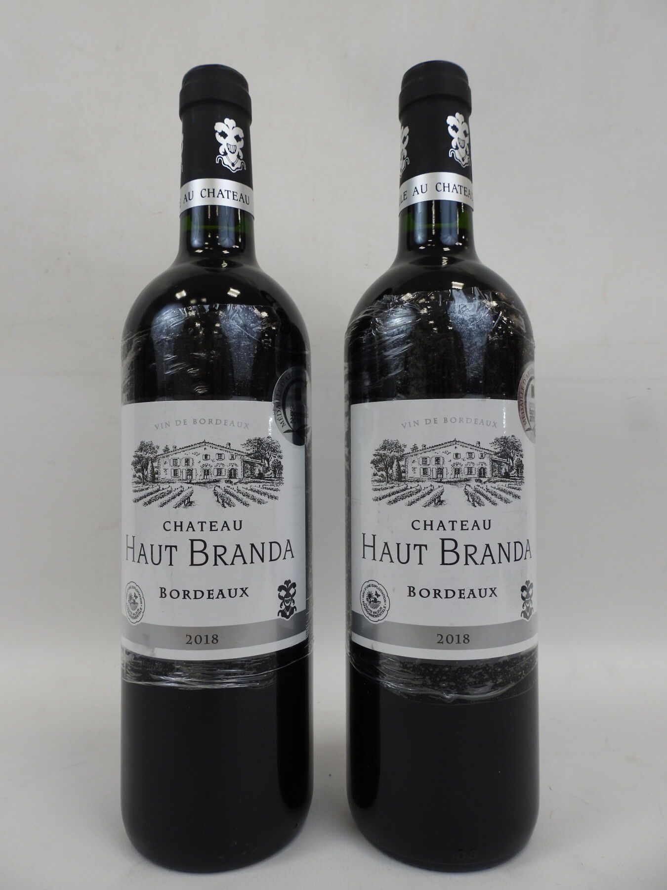 Null 2 bouteilles Château Haut Branda. 100% Merlot. 2018