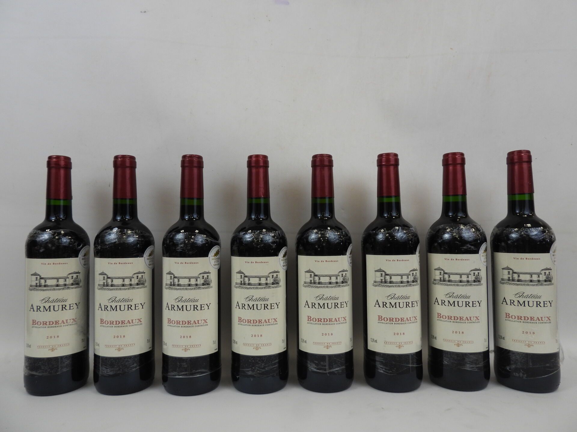 Null 8 bottles Château Armurey. Gold medal. 2018