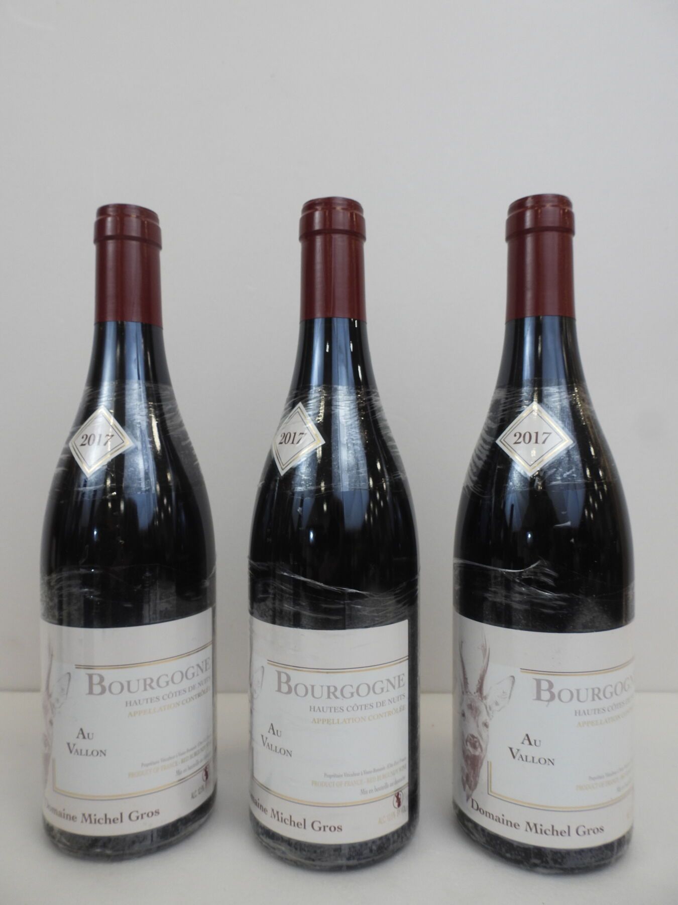 Null 3 bottles Hautes Cotes de Nuits Rouge au Vallon Michel Gros. 2017
