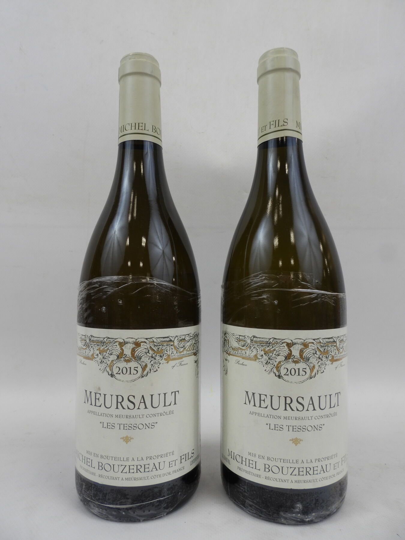 Null 2 bouteilles Meursault Tesson Bouzereau et Fils. 2015