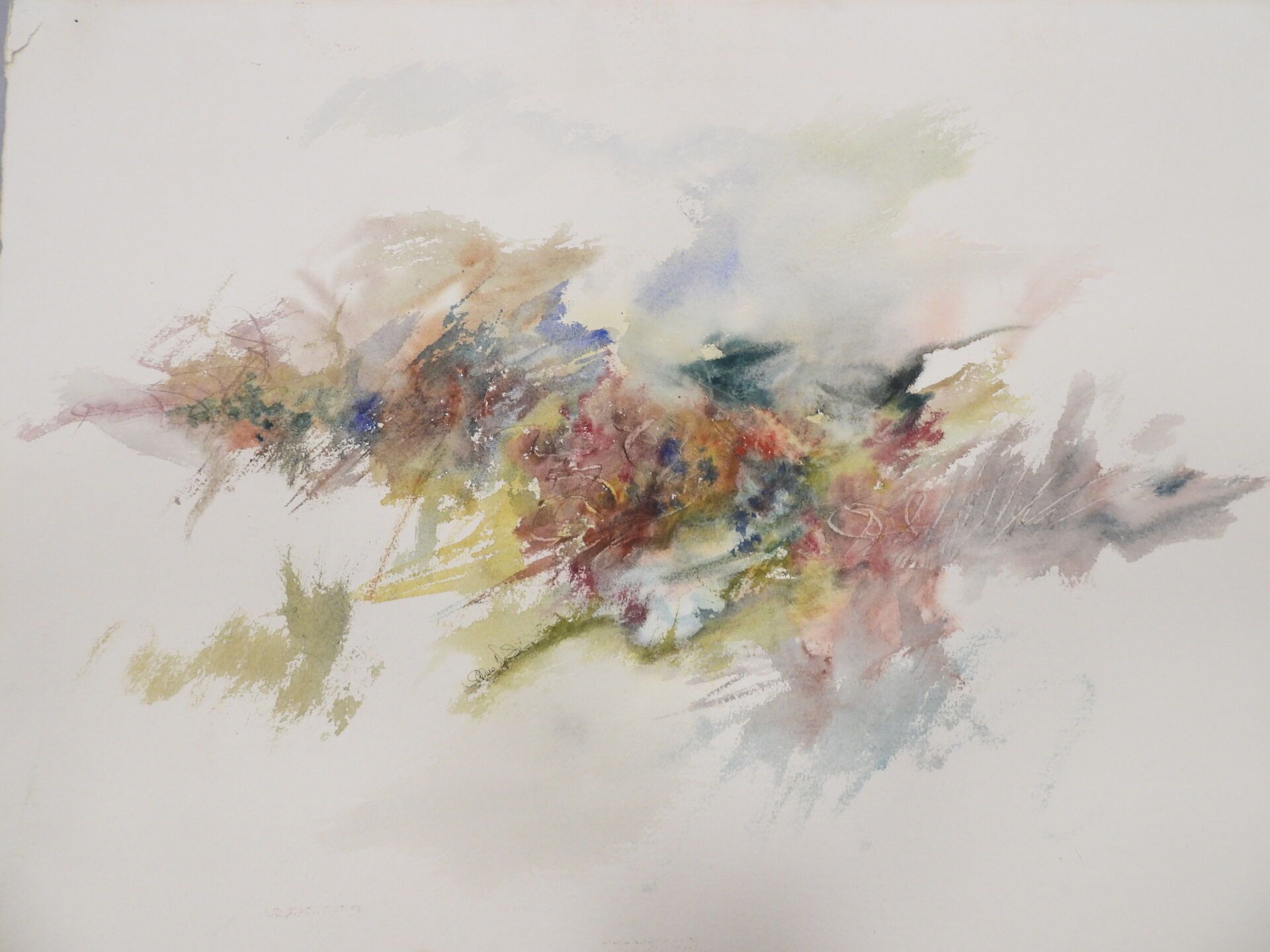 Null 抽象构成。纸上水彩画。左下角签名：Alicia J F. 。57 x 76 厘米

出处：John和Alice Pole-Woods的遗产。