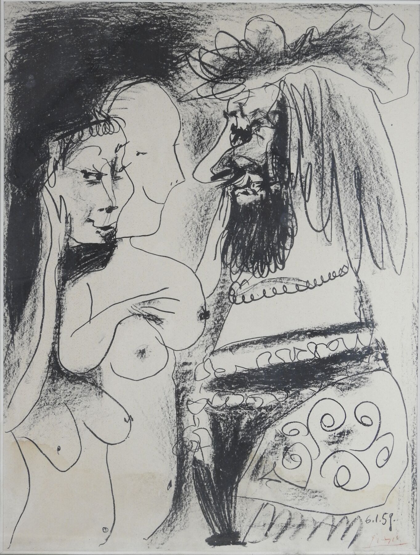Null 
巴勃罗-皮卡索（1881-1973）。




老国王》，1961年




纸上石版画，右下角
有红色签名和日期6.1.59。 




65 x&hellip;