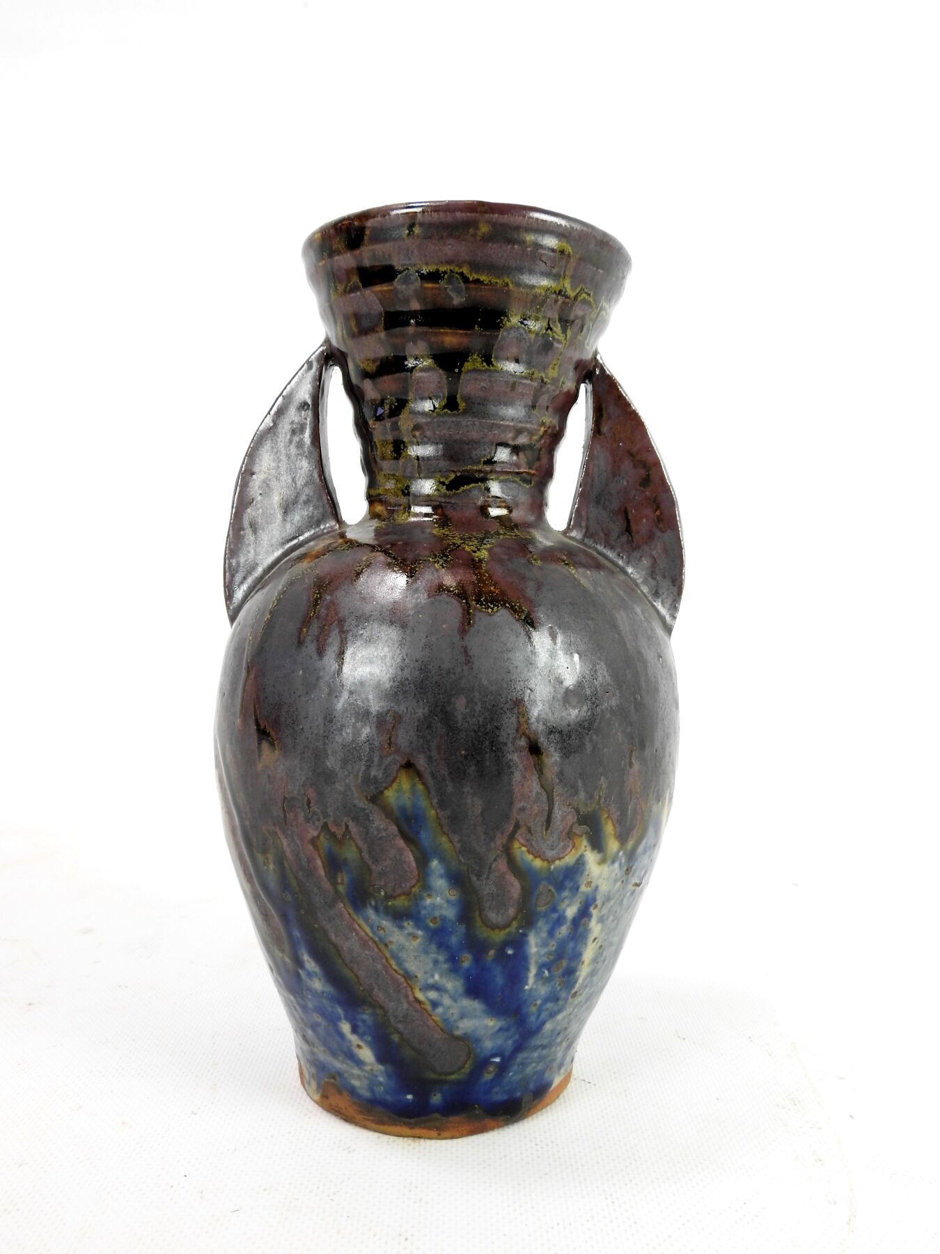 Null Lucien TALBOT (XXth), active in La Borne: Vase with handles out of iridesce&hellip;