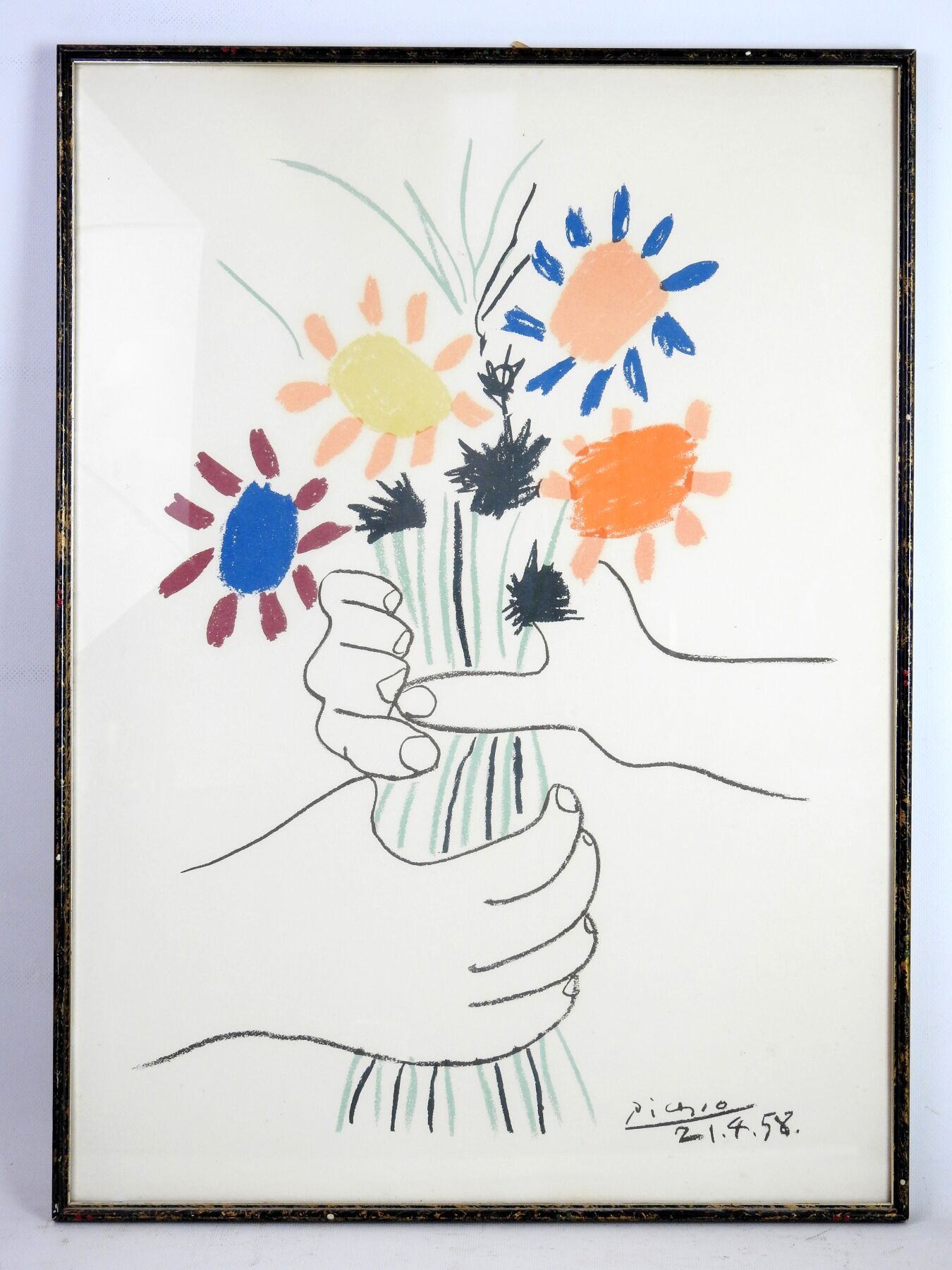 Null Pablo PICASSO (1881 - 1973) d'après :

Mains et bouquet. 21. 4. 58.

Estamp&hellip;