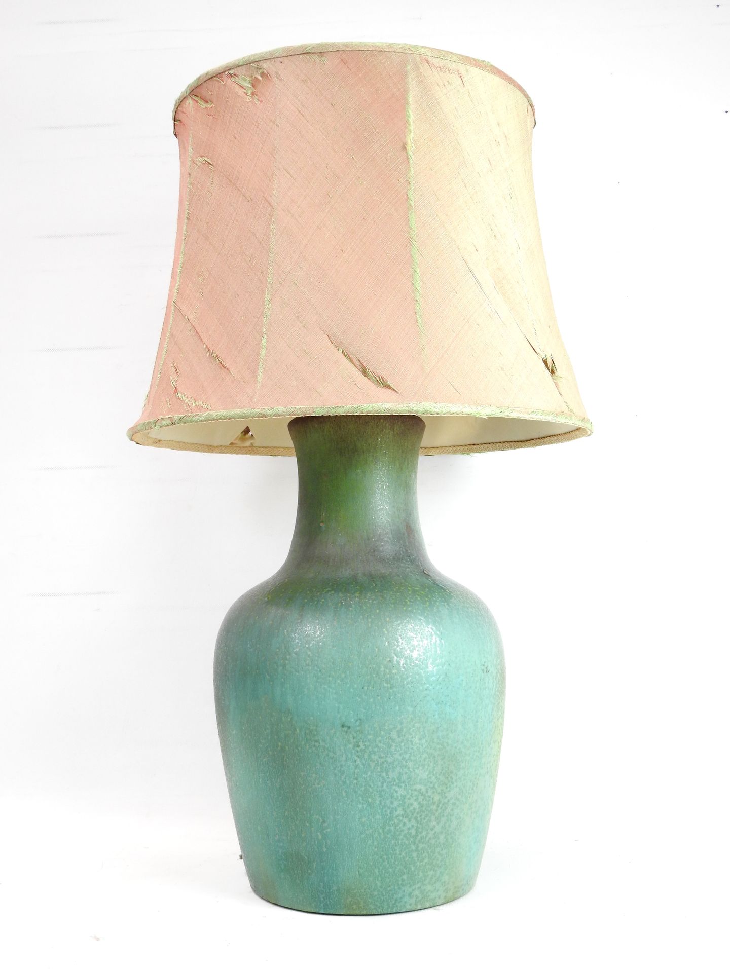 Null Suzanne RAMIE (1900-1974) - Atelier Madoura : Bedeutende Lampe aus grün gla&hellip;