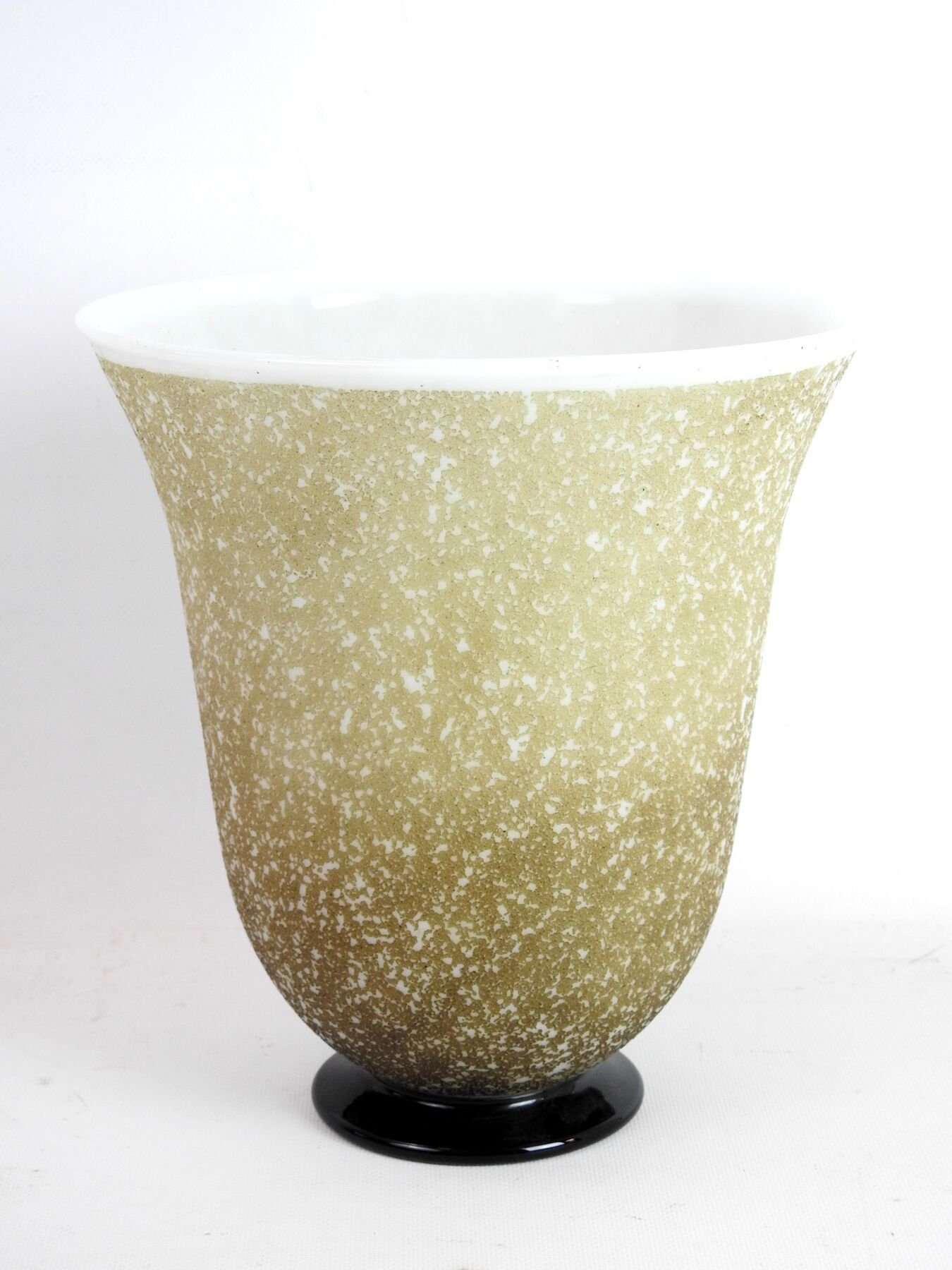 Null DAUM NANCY France : Important vase à col évasé sur piédouche en verre grani&hellip;