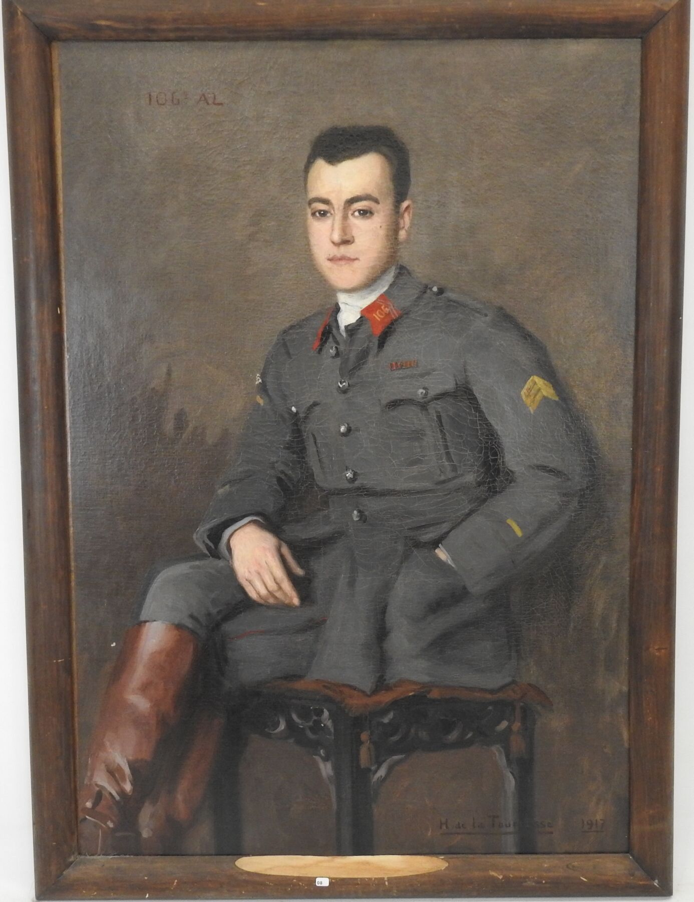 Null TOURASSE, Henri de la (1885-1973). Portrait en pied d' un sous-lieutenant d&hellip;