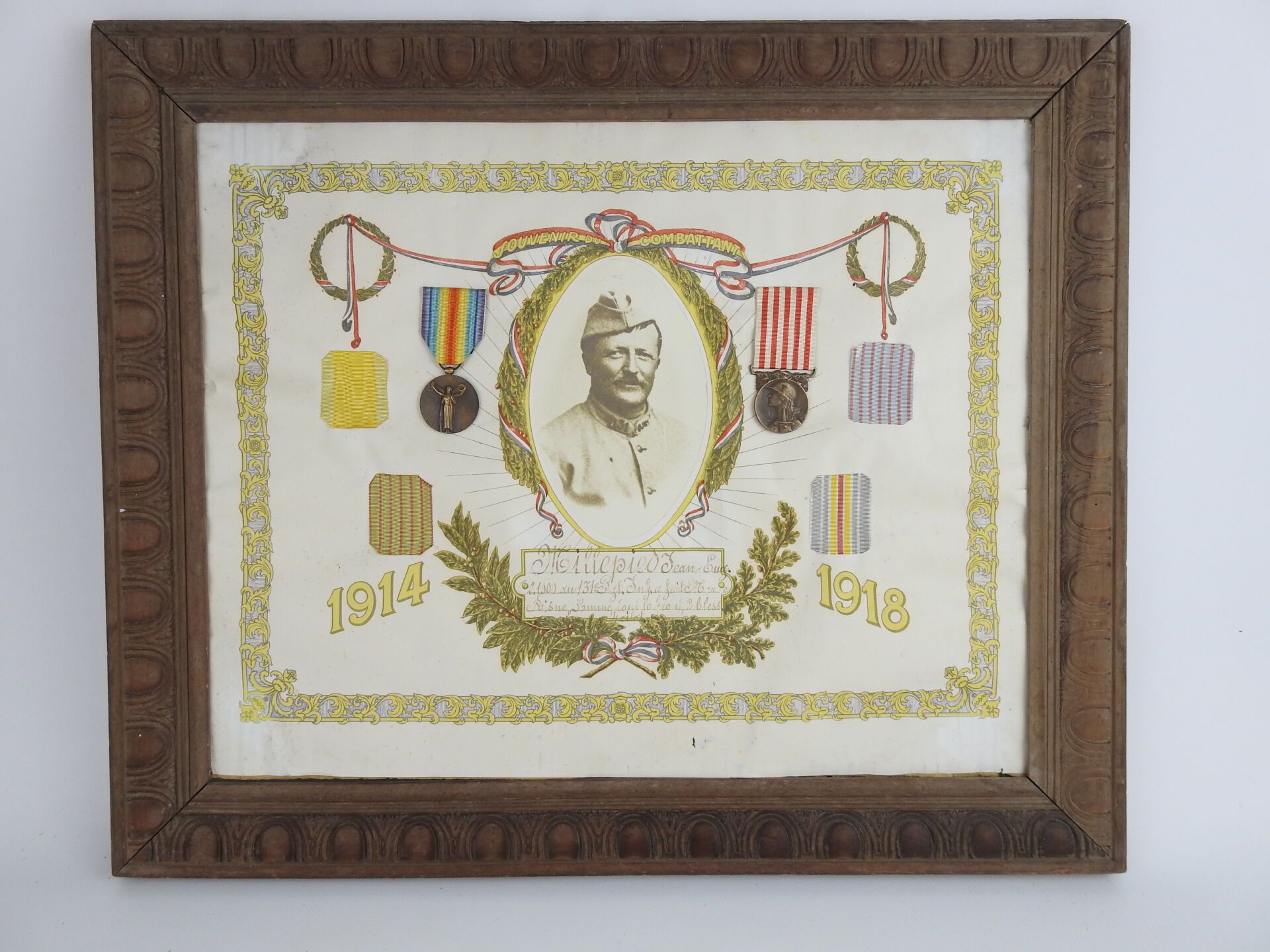 Null DECORATIONS. FRANCE. Frame containing the photo, the interallied medal and &hellip;