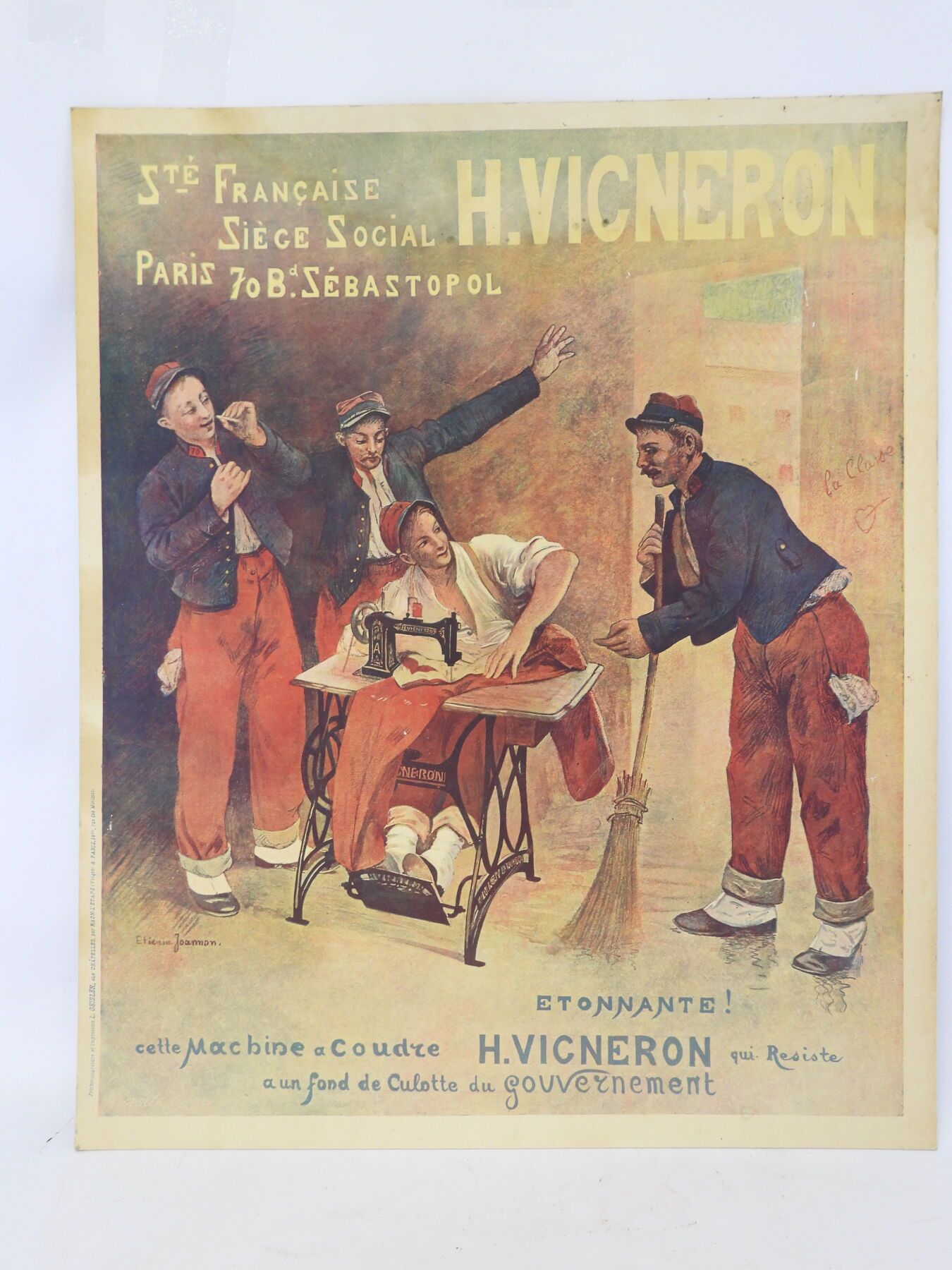 Null Company H. VIGNERON : Advertising poster for sewing machine. Trichromogravu&hellip;