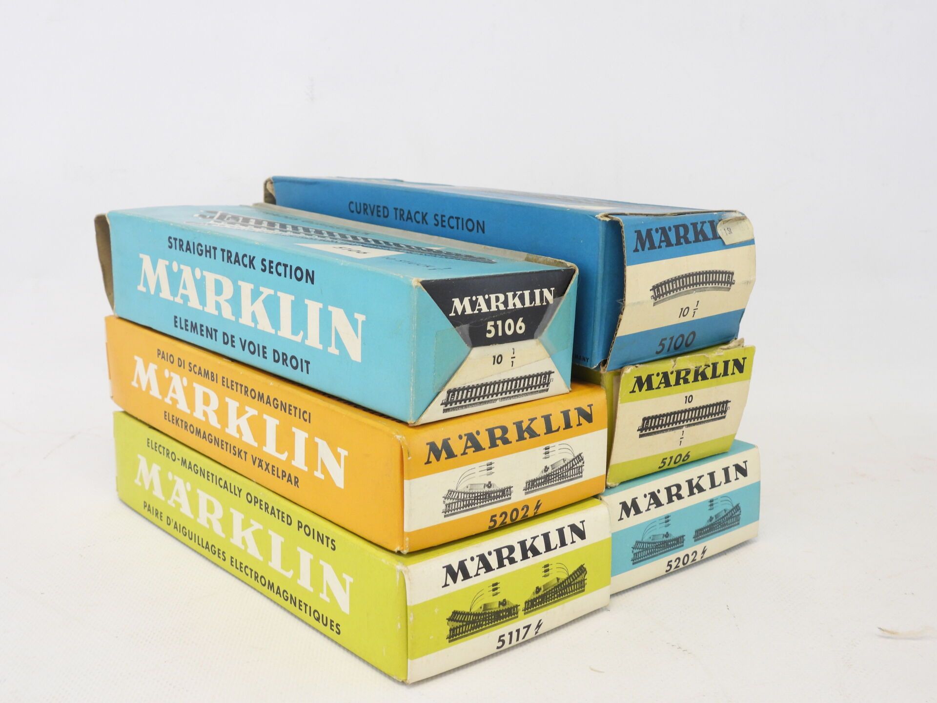 Null MARKLIN: Set of six rail boxes. Ref. 5106, 5100, 52002, 5106,5117,5202. In &hellip;