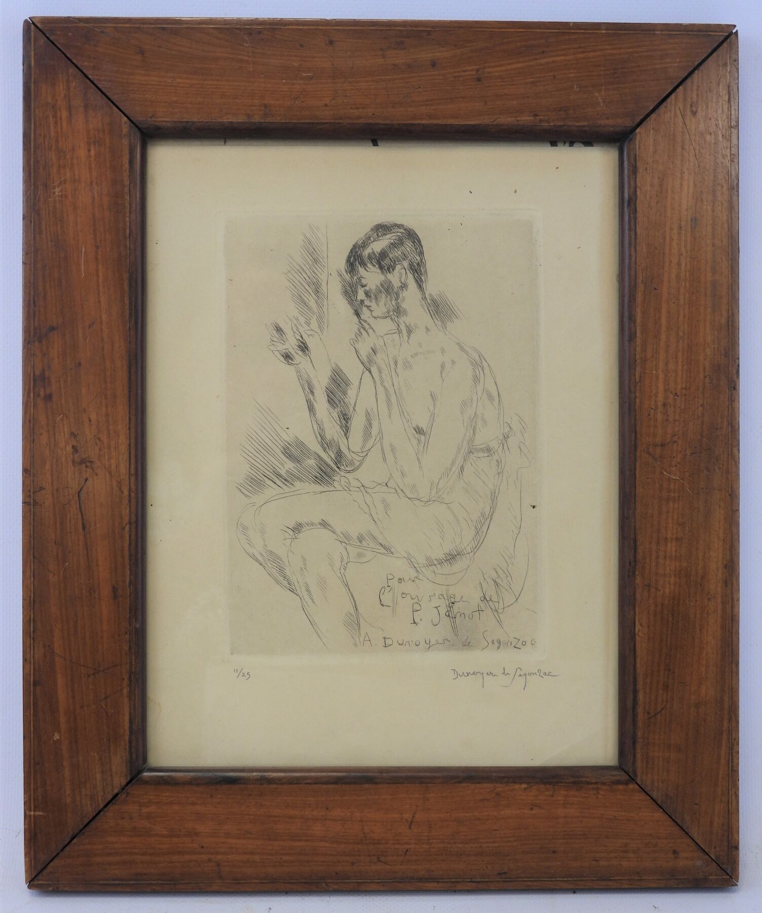 Null André DUNOYER DE SEGONZAC (1884-1974): 一个人的肖像，为P. Janot的作品做了注释。 干点法。连署并编号为1&hellip;