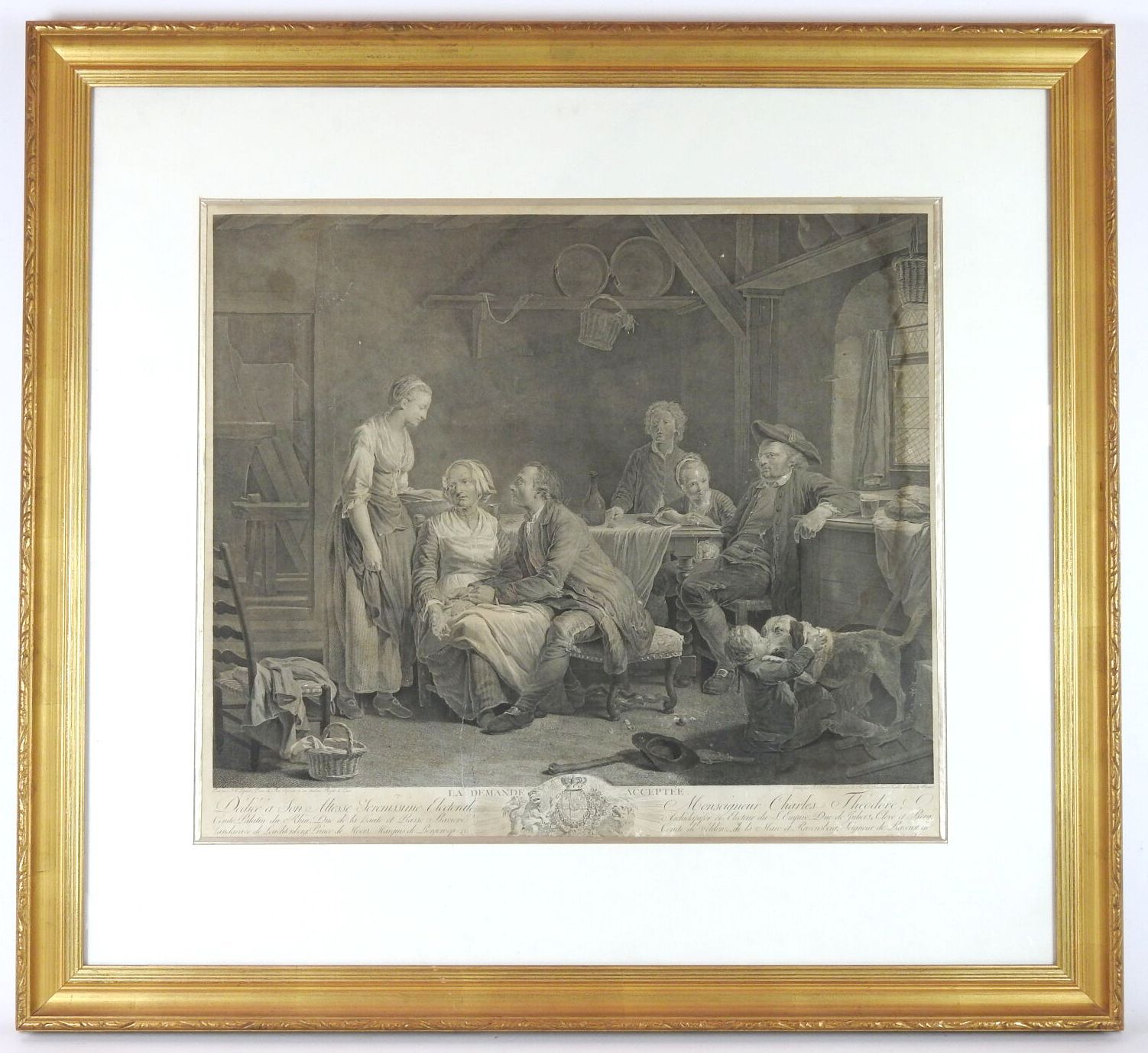 Null 在尼古拉-伯纳德-莱比锡（1735-1784）之后。接受的请求。纸上雕刻。视线尺寸：55 x 63。小事故、污渍
