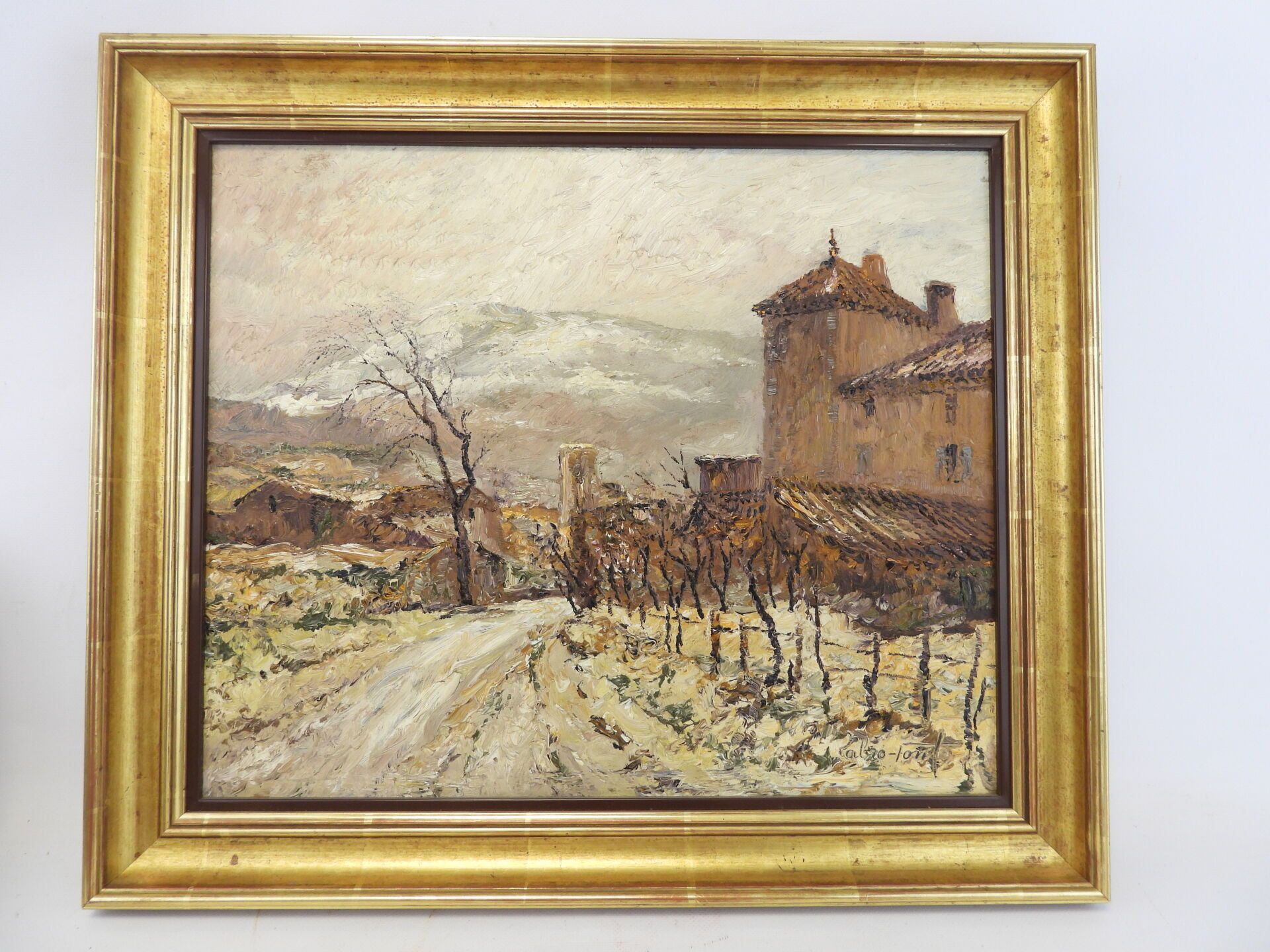 Null Louis LABRO-FONT (1881-1952): Mirabel-aux-Baronnies.板上油彩。38 x 46厘米。