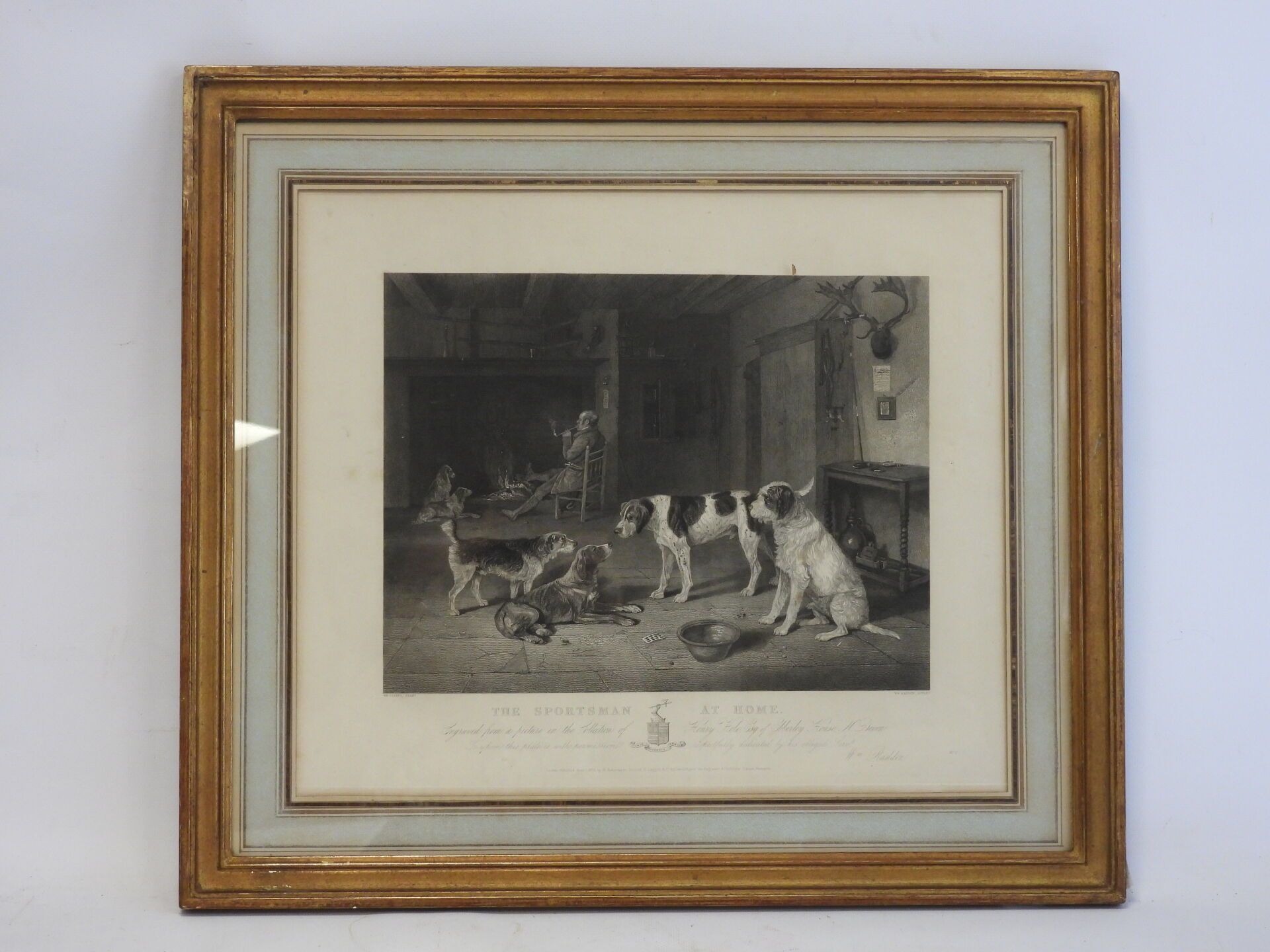 Null After W. COZINS : The sportsman at home. Black engraving on paper. 35 x 41 &hellip;
