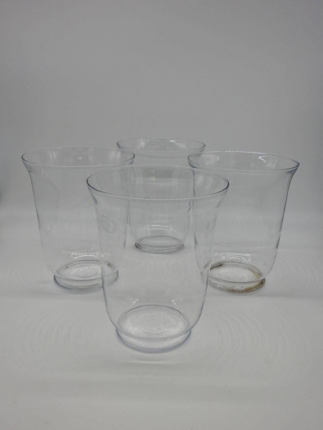 Null SET of FOUR glass PHOTOPHORES of cylindrical shape with slightly flared nec&hellip;