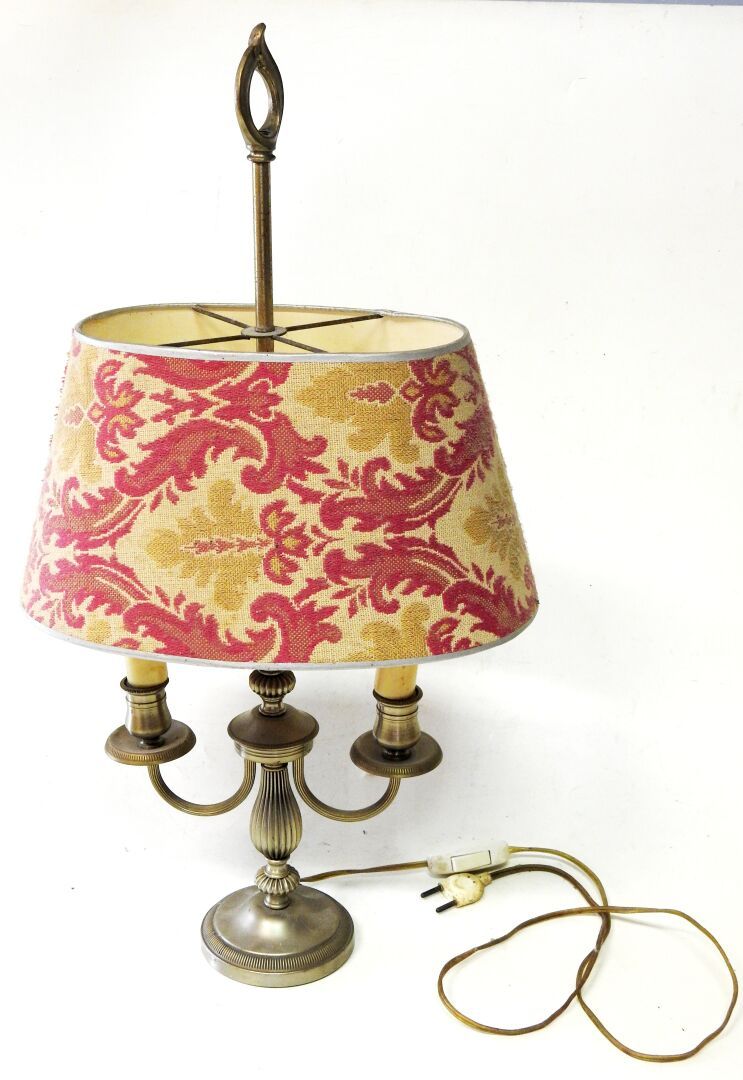 Null Versilberte Bronze-Wasserkocher-Lampe mit zwei Lichtarmen und gewebtem Schi&hellip;