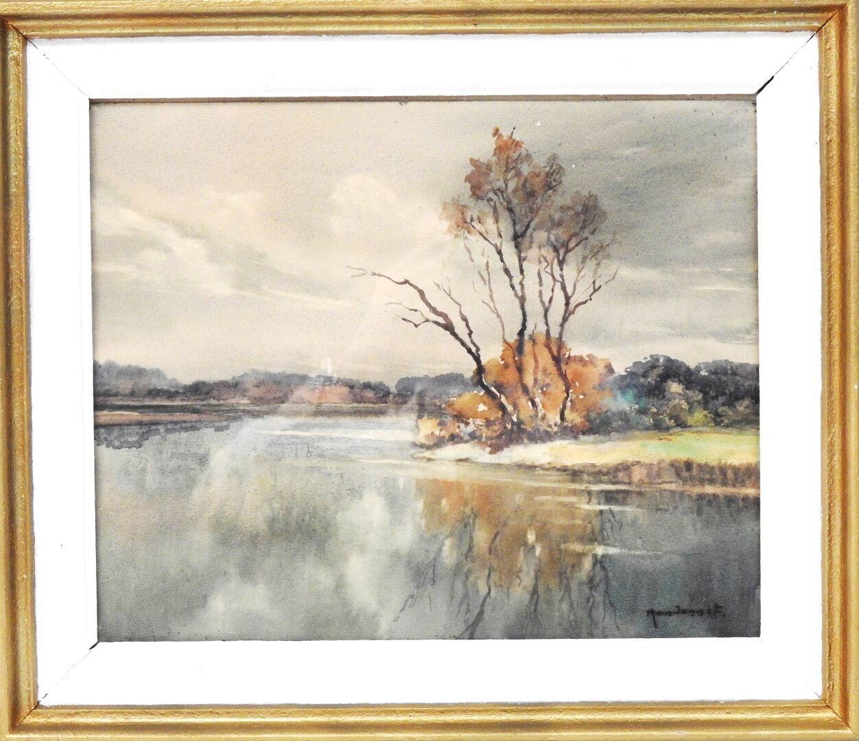 Null Pierre MANDONNET (1891-1970)

View of a pond in Sologne.

Watercolor.

Sign&hellip;