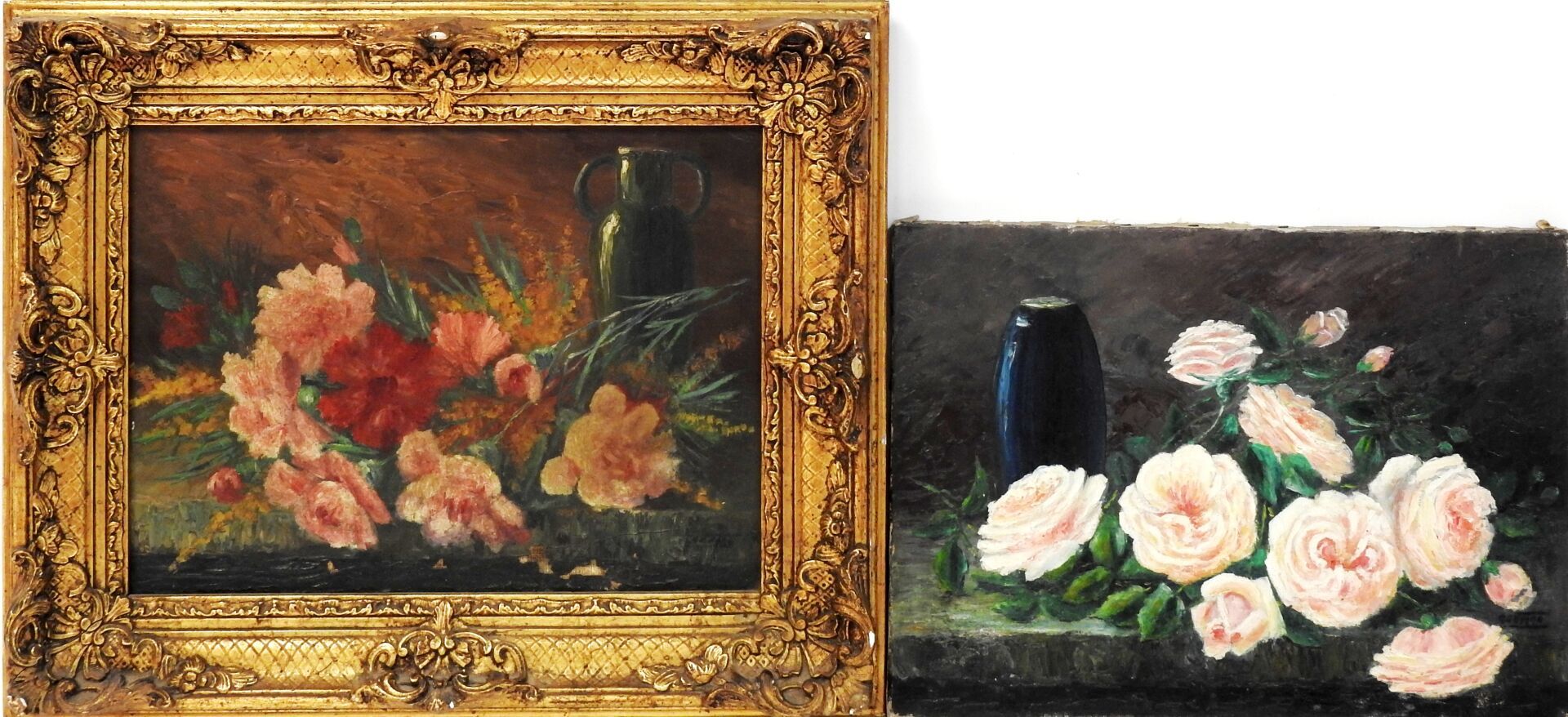 Null GAUVARD-20世纪

玫瑰静物和绿色花瓶的静物。

一对布面油画。

右下方有签名。

24 x 33厘米。

损坏和丢失的部件。