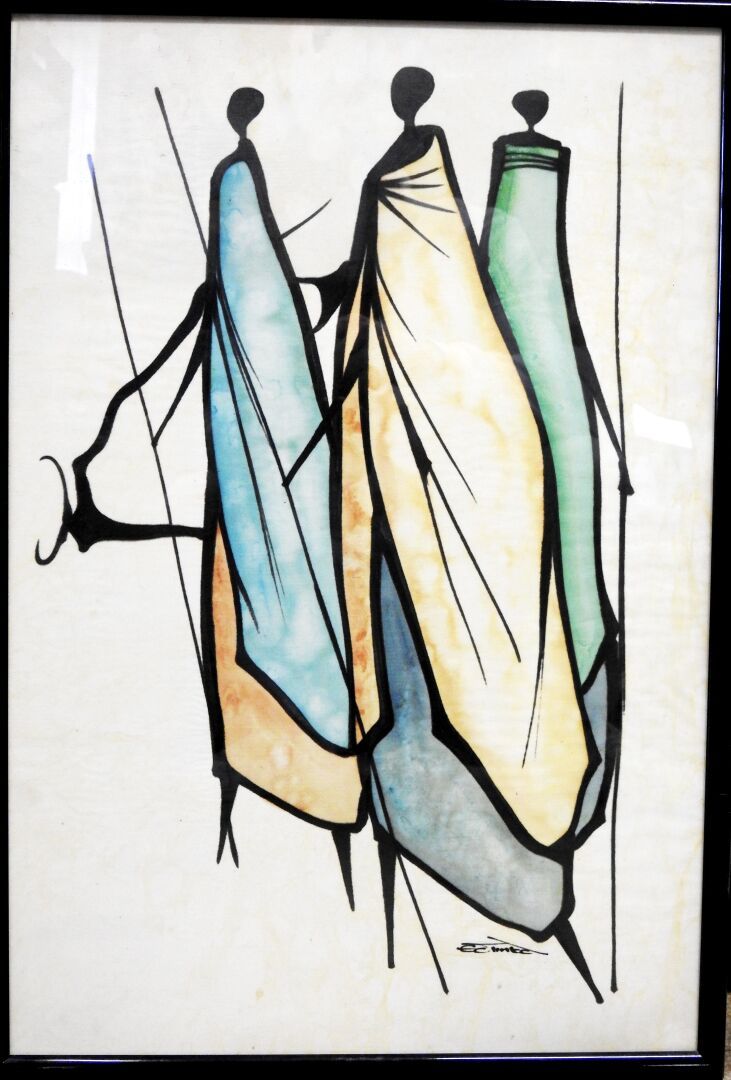 Null Anonyme - XXeme

Peinture sur textile représentant trois élégantes en robe &hellip;