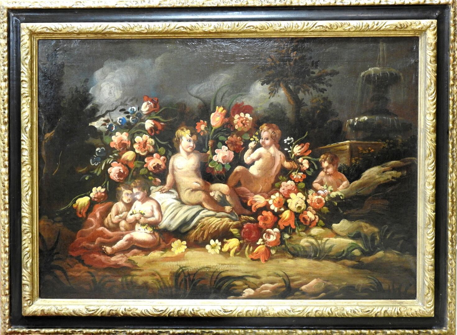 Null ITALIAN school of the 18th century

Putti with bouquets of flowers at the f&hellip;