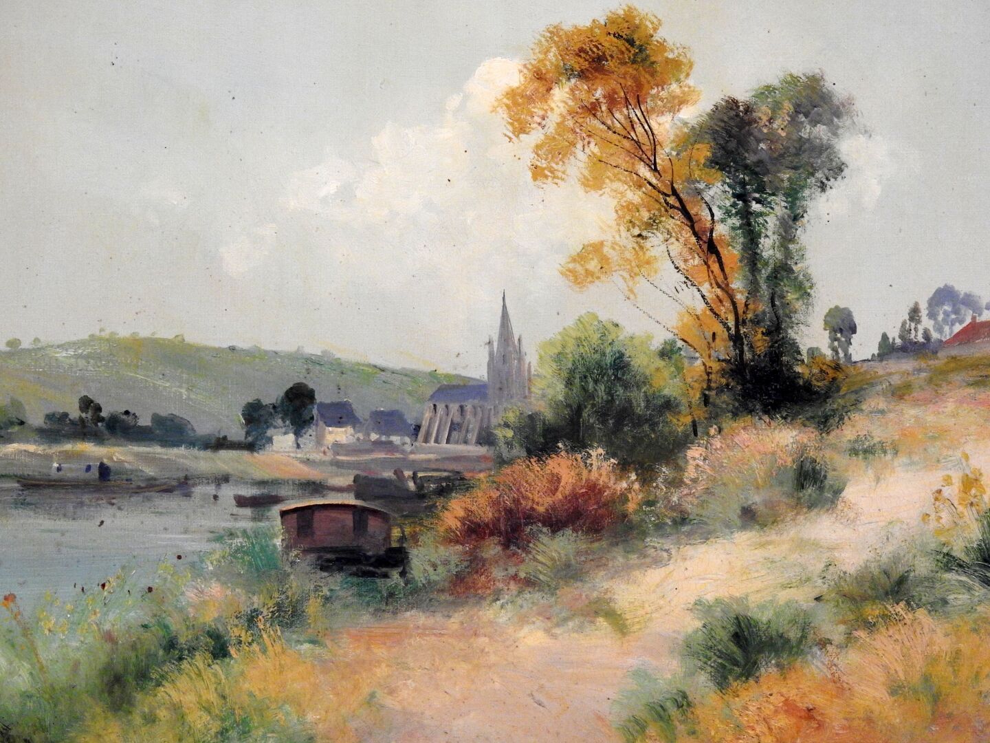 Null 加斯顿-安格拉德(1854-1919)

一条河边的村庄景色。

布面油画。右下方有签名。

54 x 81厘米。

磨损和撕裂。