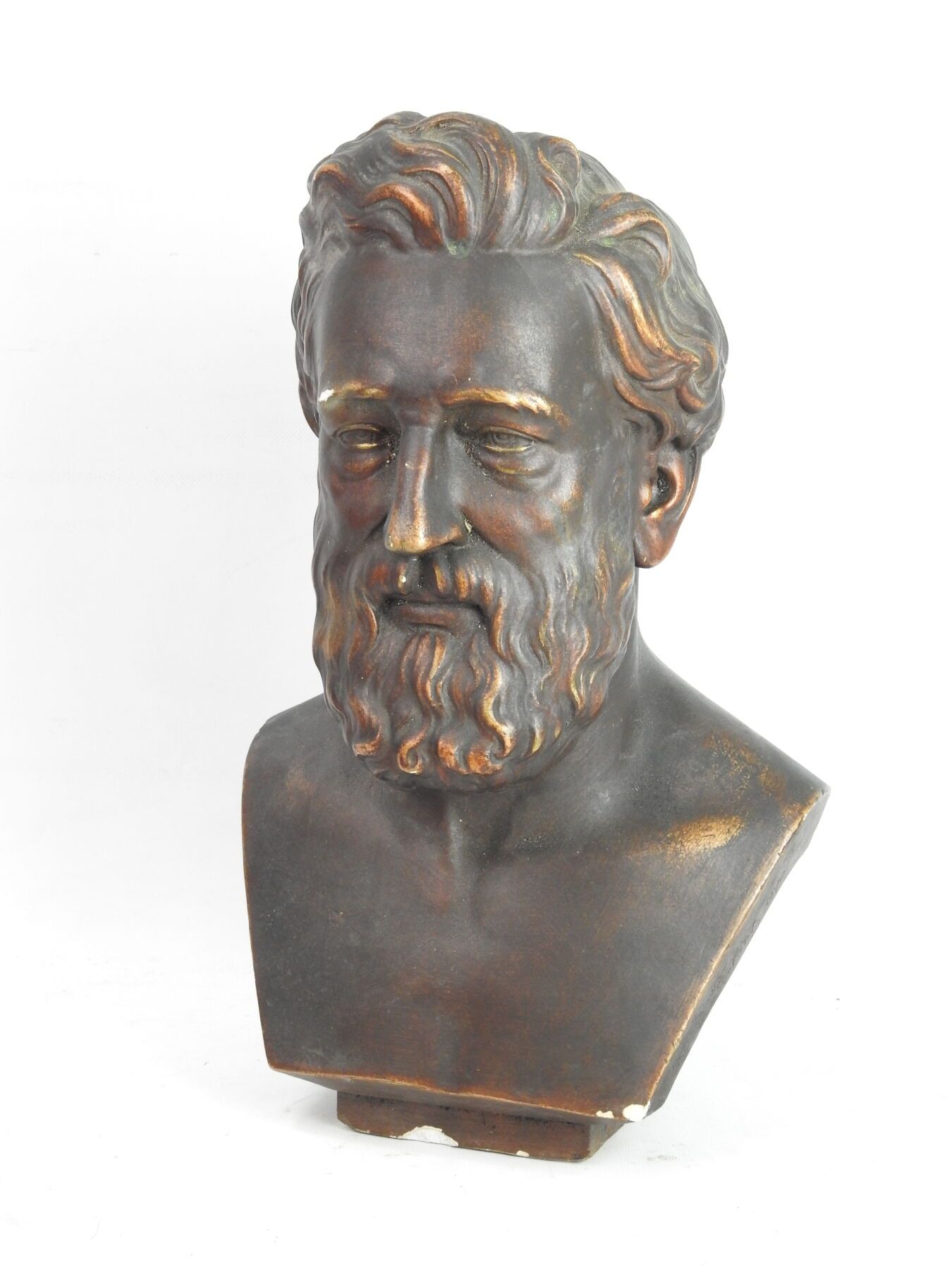 Null H. De FIERLANT, after : Bust of man in platinum with bronze patina. Signed &hellip;