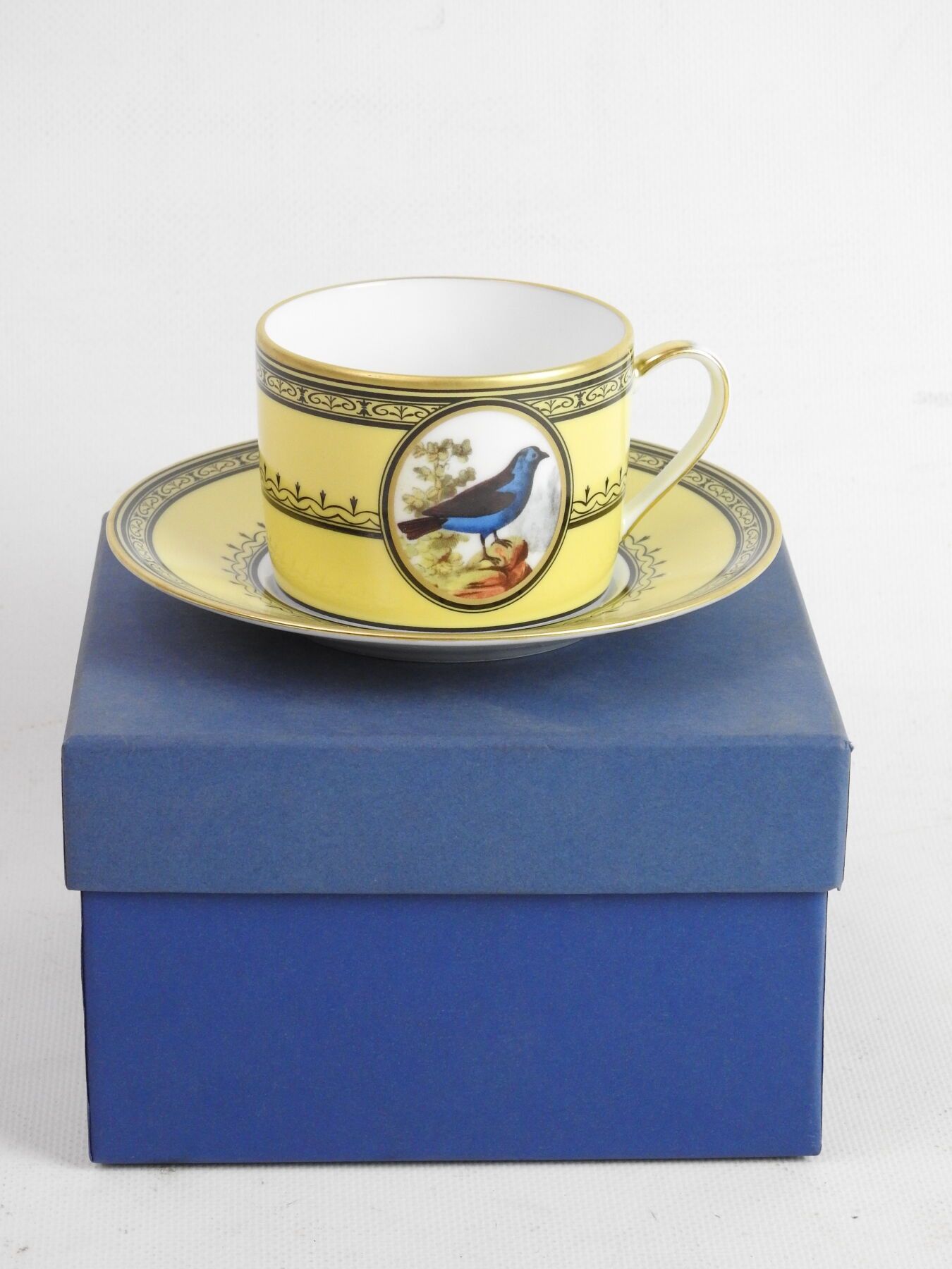Null 原利摩日皇家制造厂：瓷杯和瓷碟模型 "Jardin du Roi"。 有盒子。